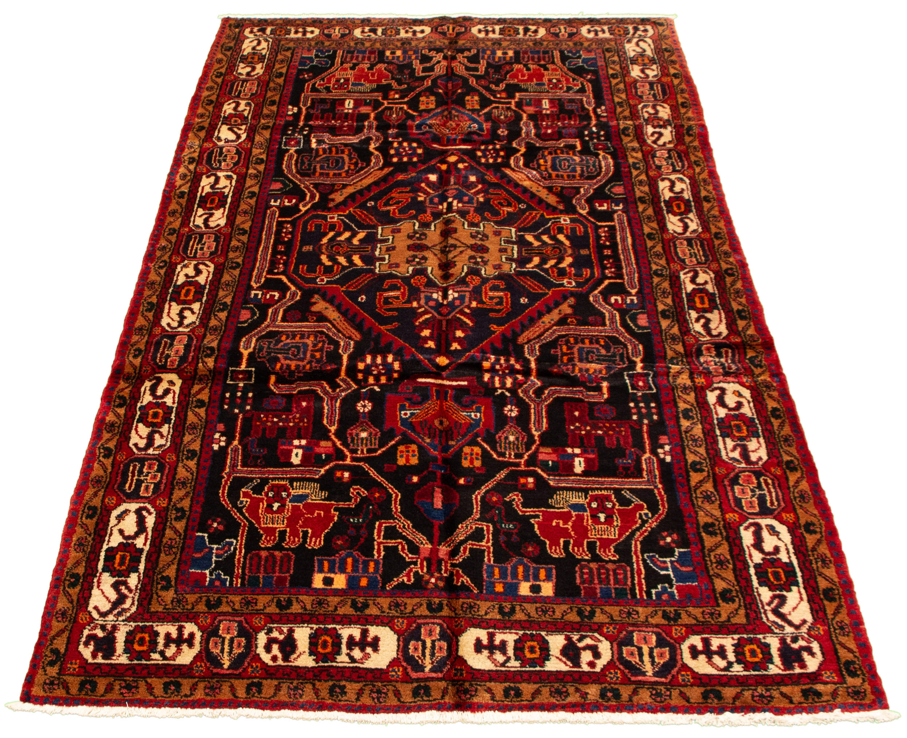 Tapis nahavand 5'0" x 9'11" en laine