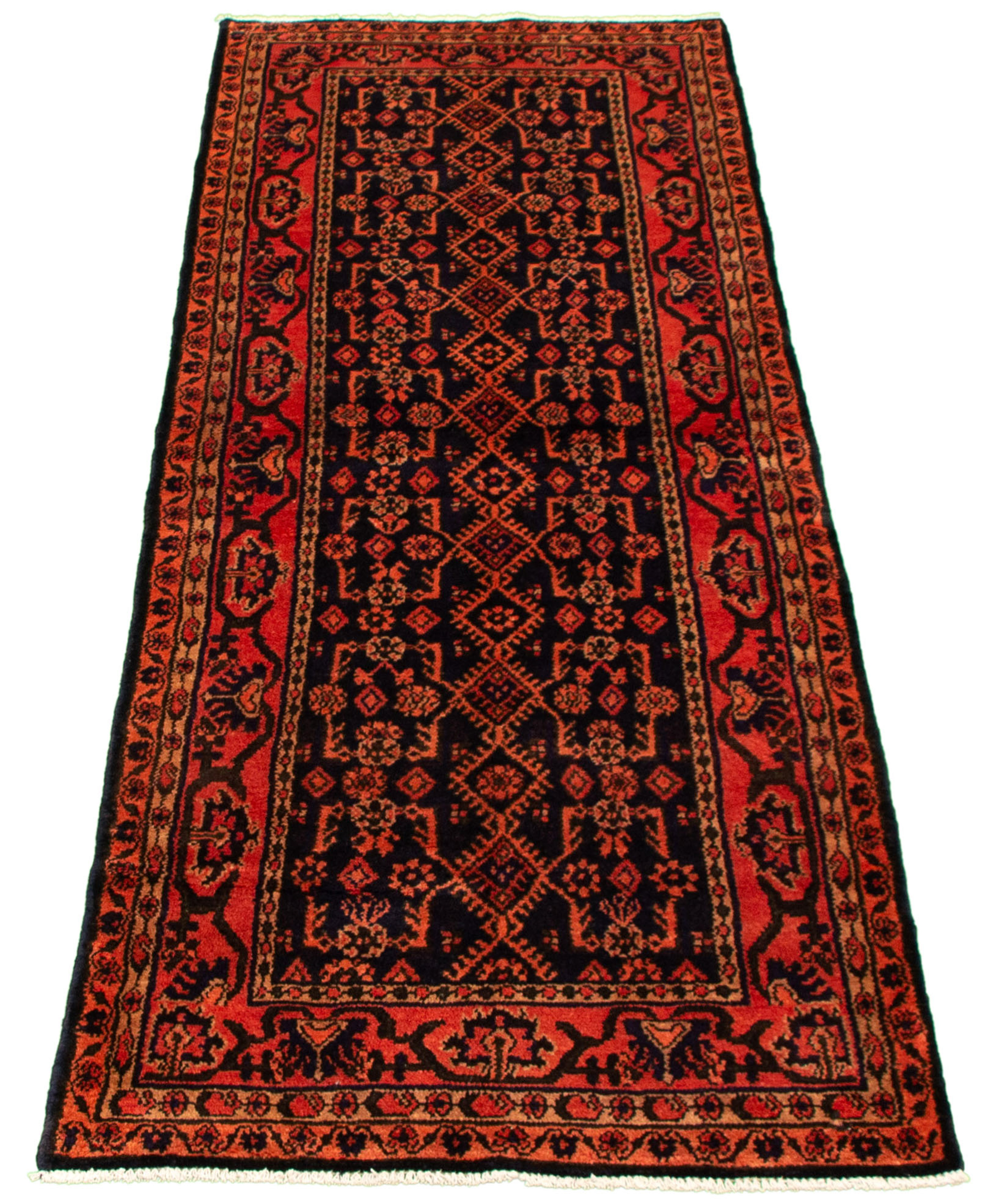 Persian Hamadan 3'3" x 10'0" Hand-knotted Wool Rug 
