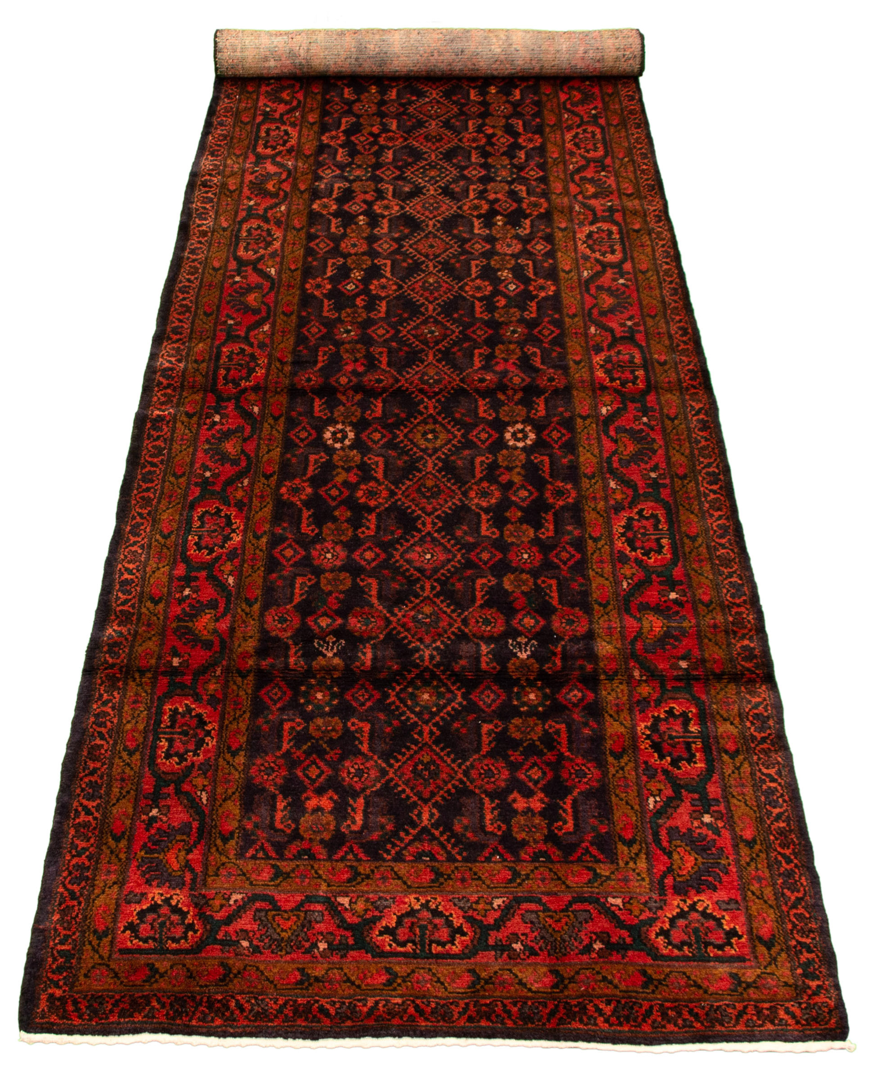 Persian Hamadan 3'9" x 11'10" Hand-knotted Wool Rug 
