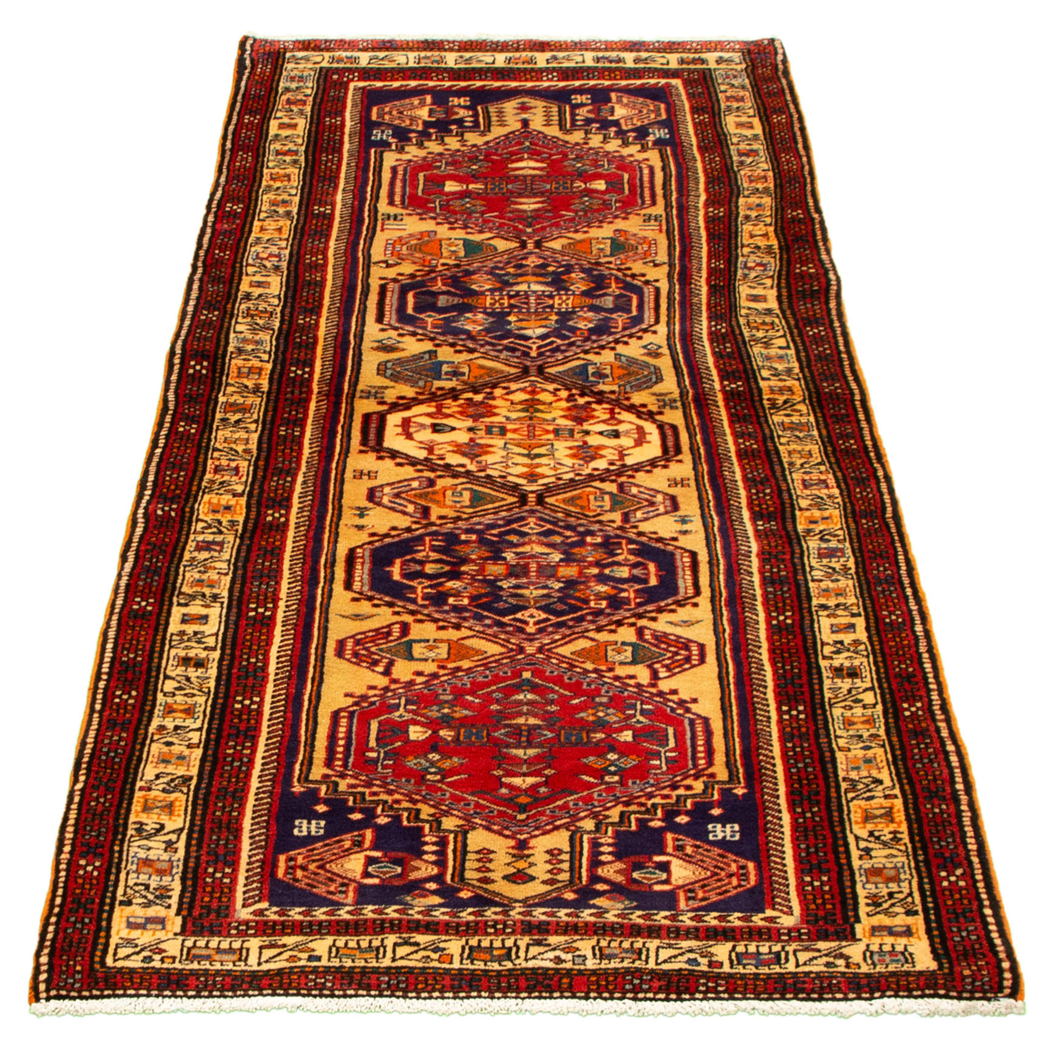 Persian Ardabil 3'9" x 9'5" Hand-knotted Wool Rug 