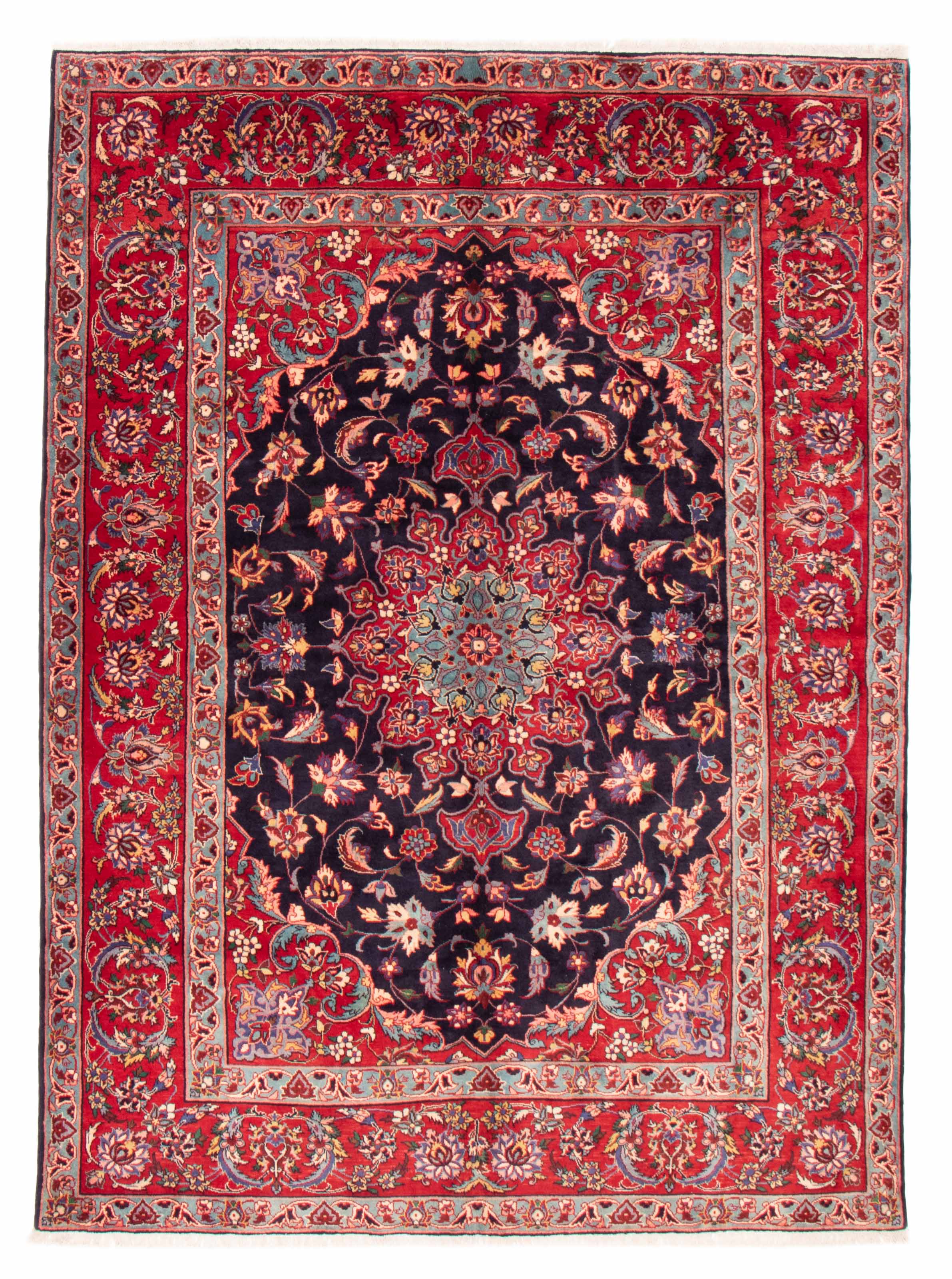 Persian Roodbar 7'5" x 9'8" Hand-knotted Wool Rug 