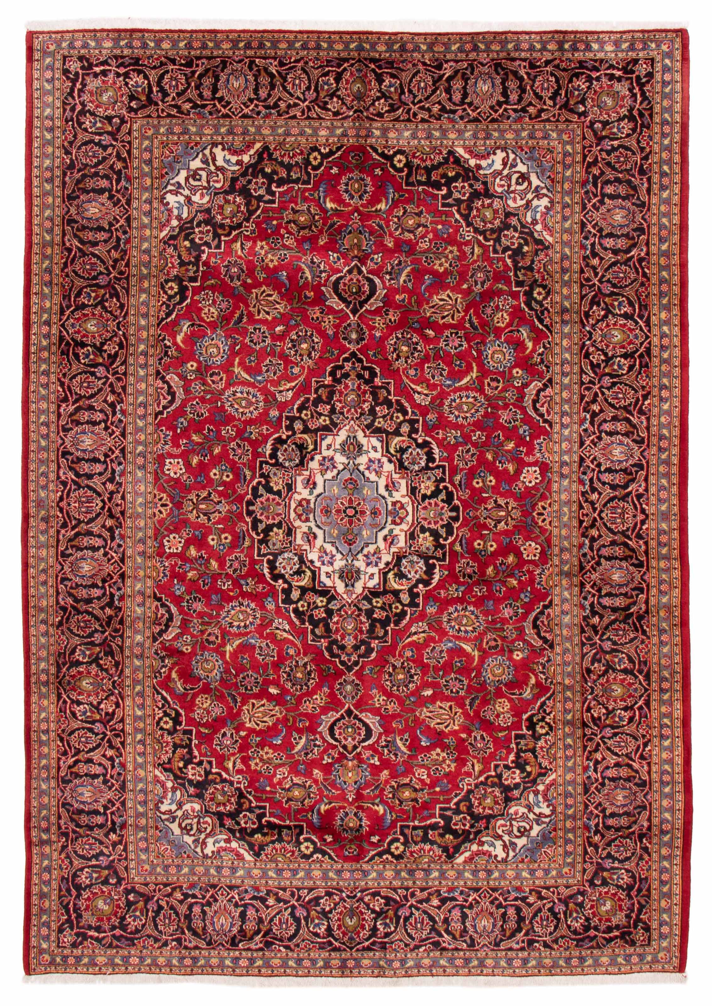 Persian Kashan 7'10" x 11'6" Hand-knotted Wool Rug 