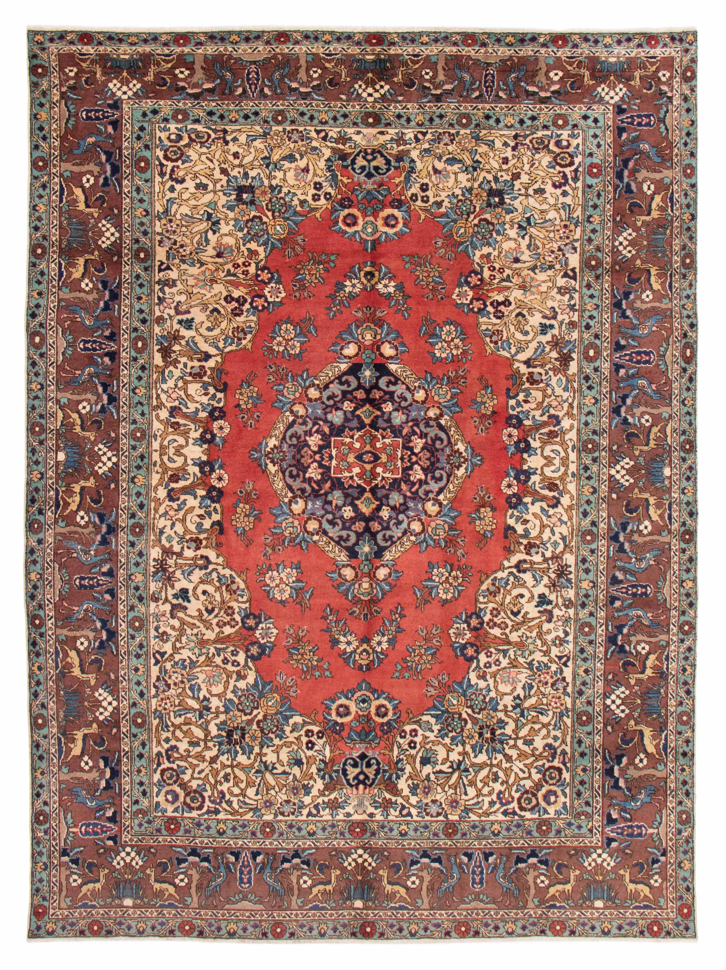 Persian Tabriz 8'10" x 12'6" Hand-knotted Wool Rug 