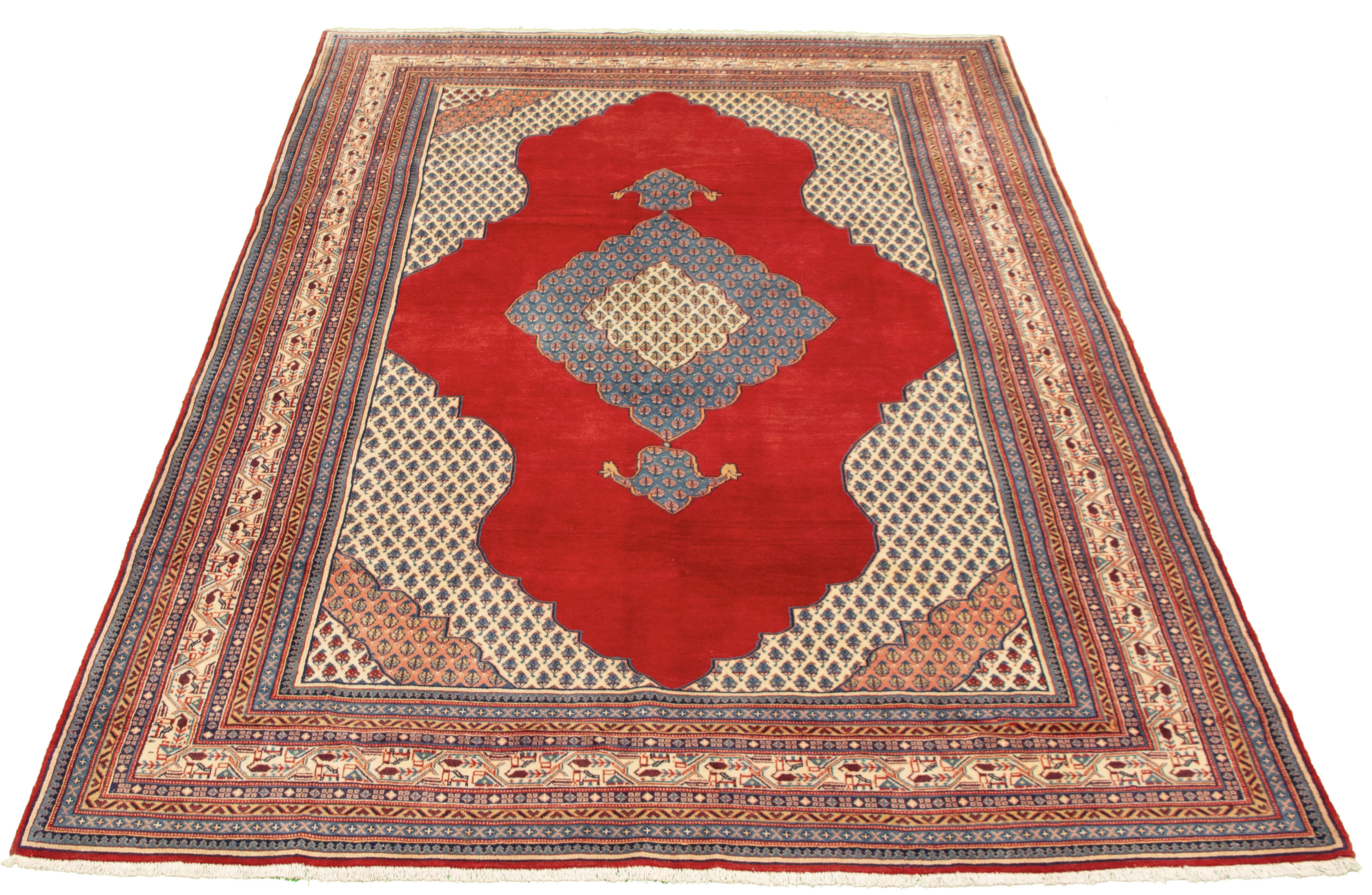 Persian Sarough 6'8" x 10'4" Hand-knotted Wool Rug 