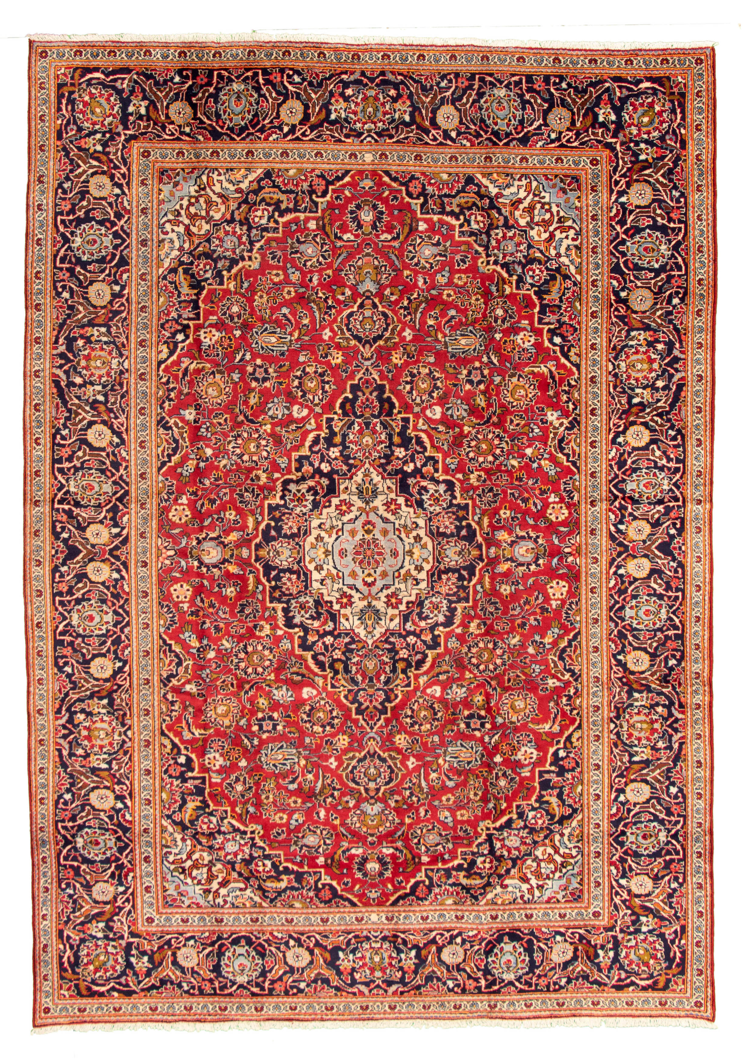 Tapis kashan 7'10" x 11'4" en laine