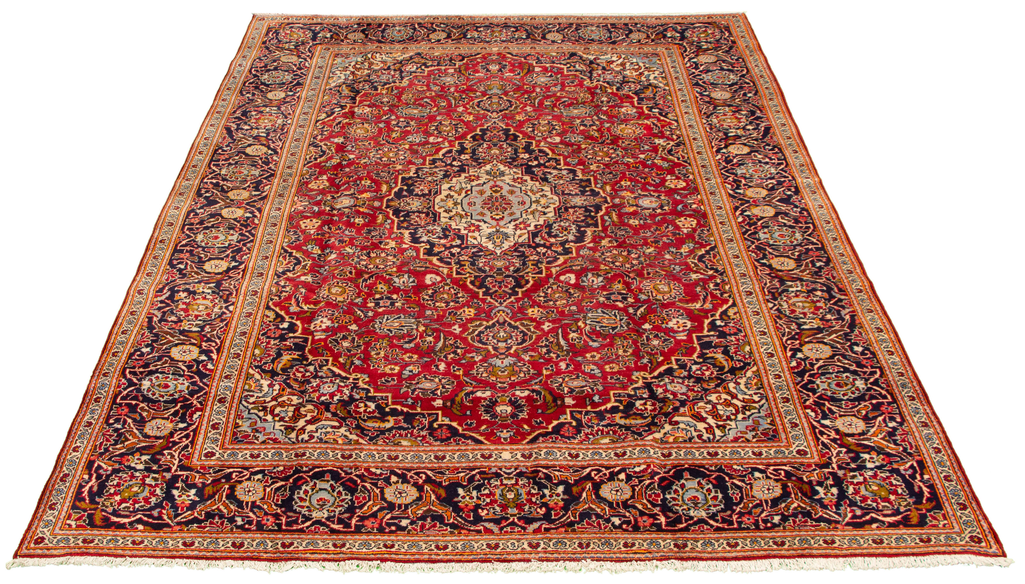 Tapis kashan 7'10" x 11'4" en laine