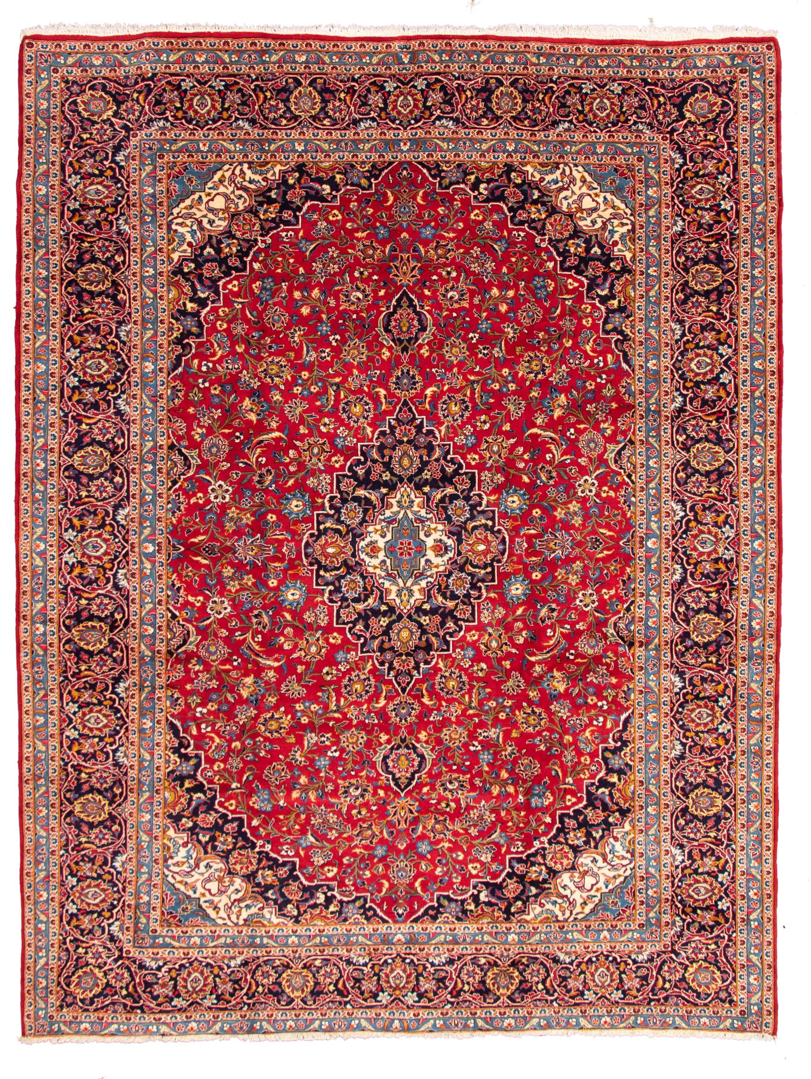 Tapis kashan 9'9" x 13'0" en laine