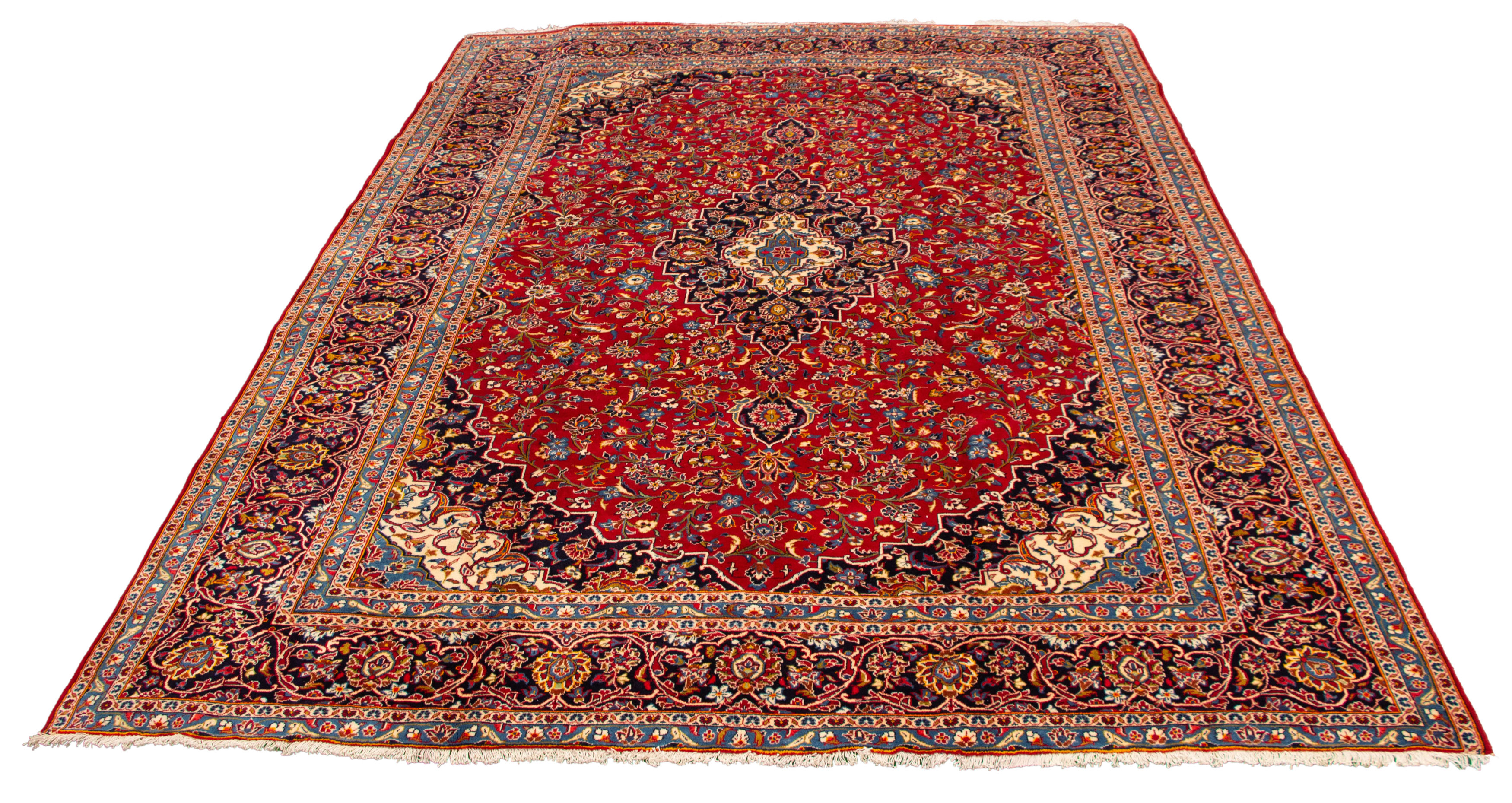 Tapis kashan 9'9" x 13'0" en laine