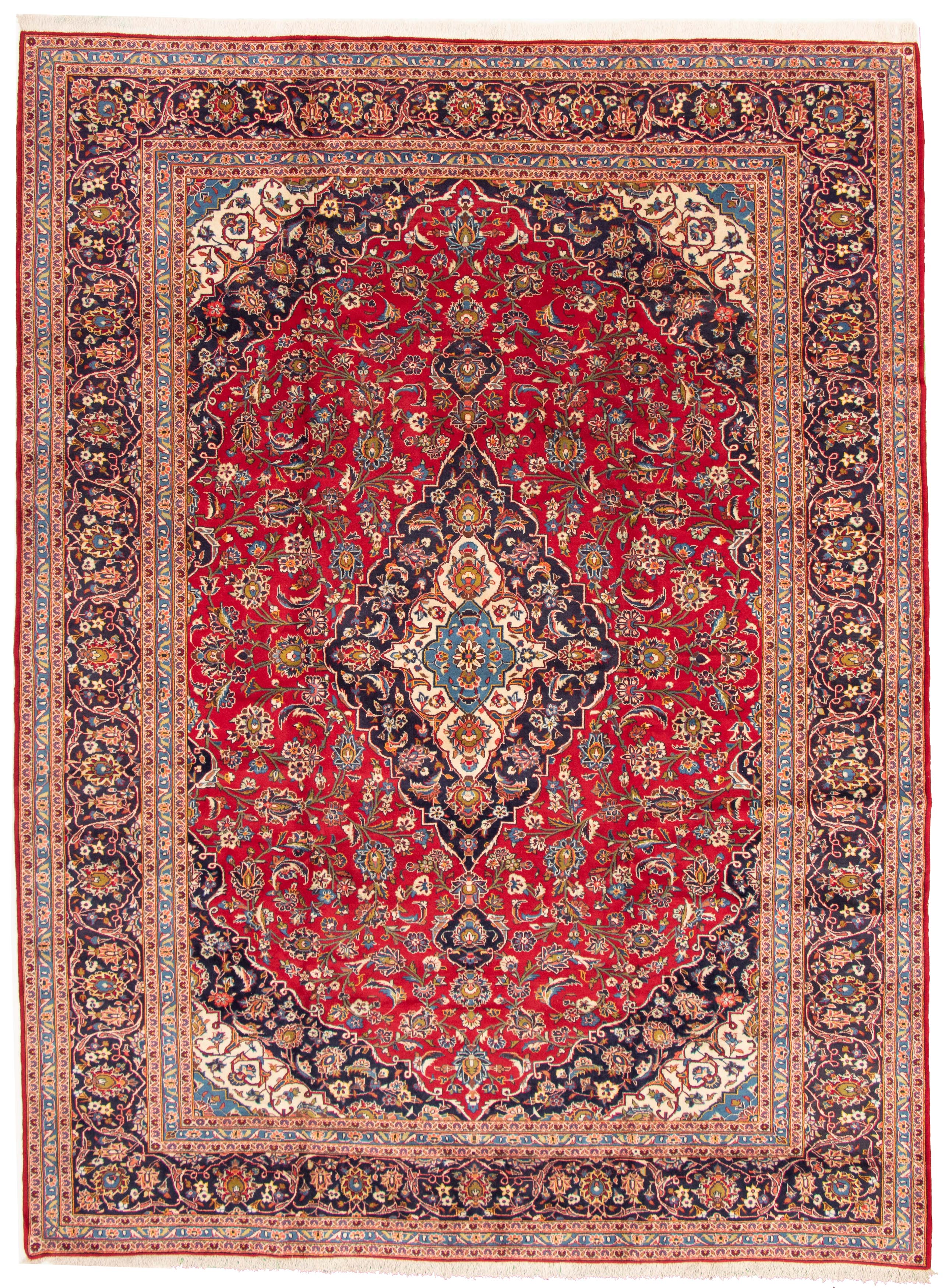 Tapis kashan 9'10" x 13'1" en laine