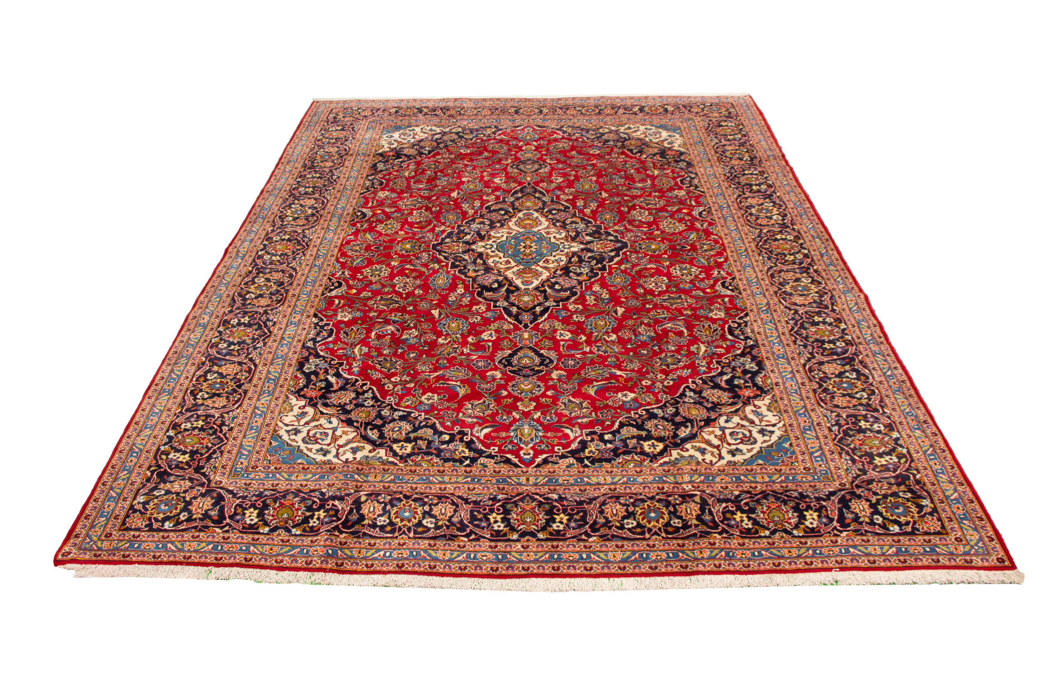 Tapis kashan 9'10" x 13'1" en laine