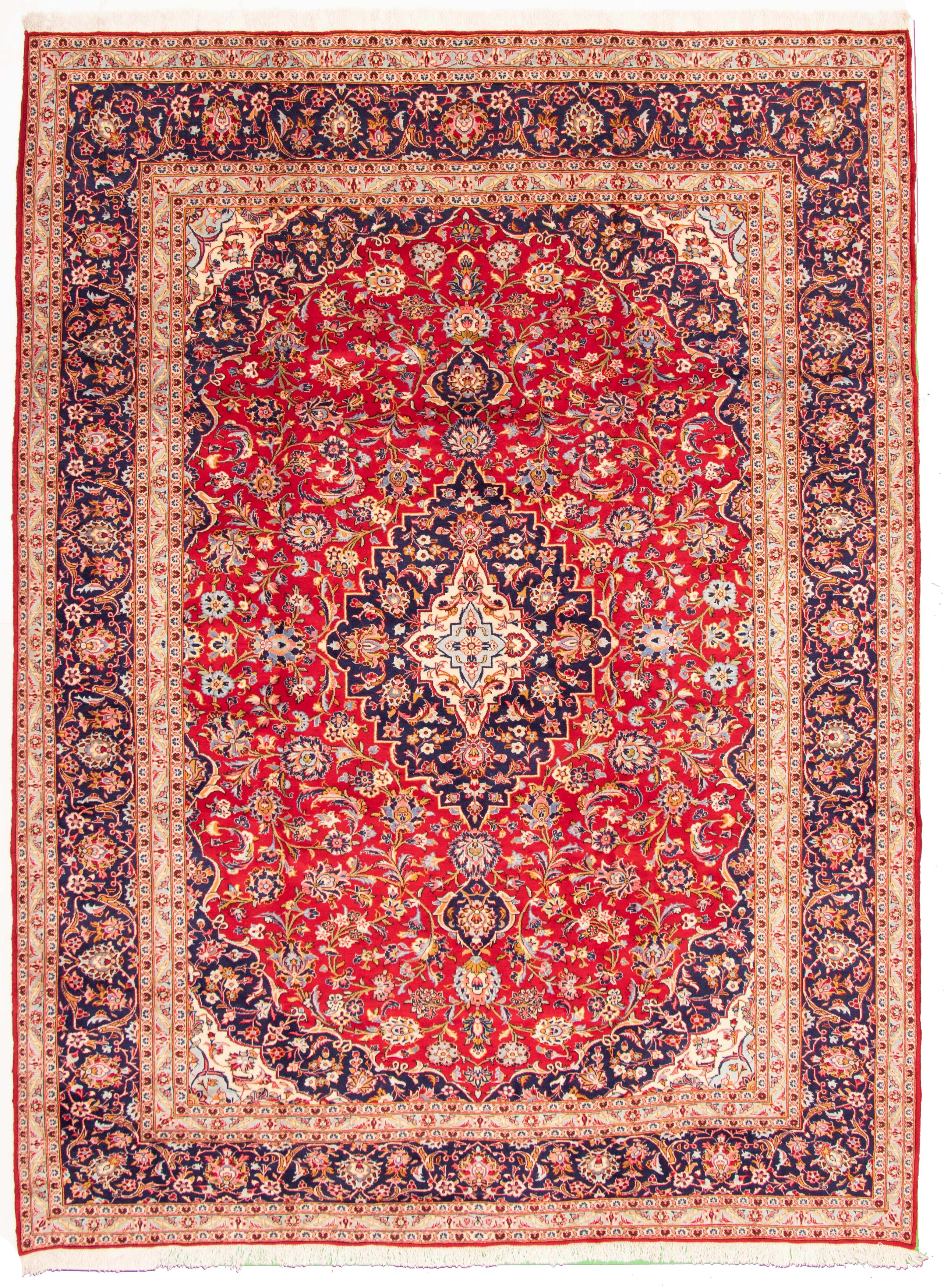 Tapis kashan 9'9" x 13'0" en laine