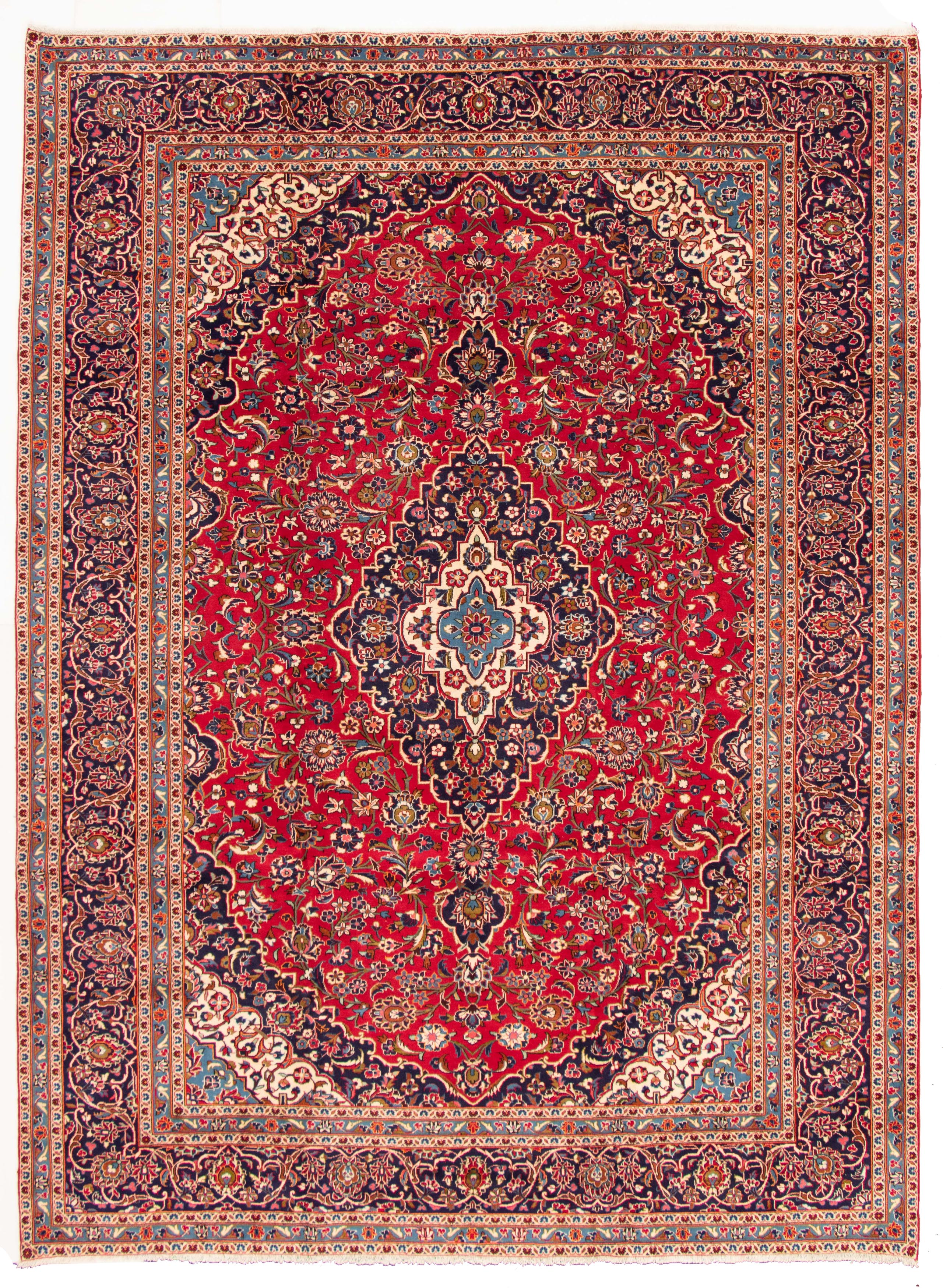 Tapis kashan 9'9" x 13'1" en laine