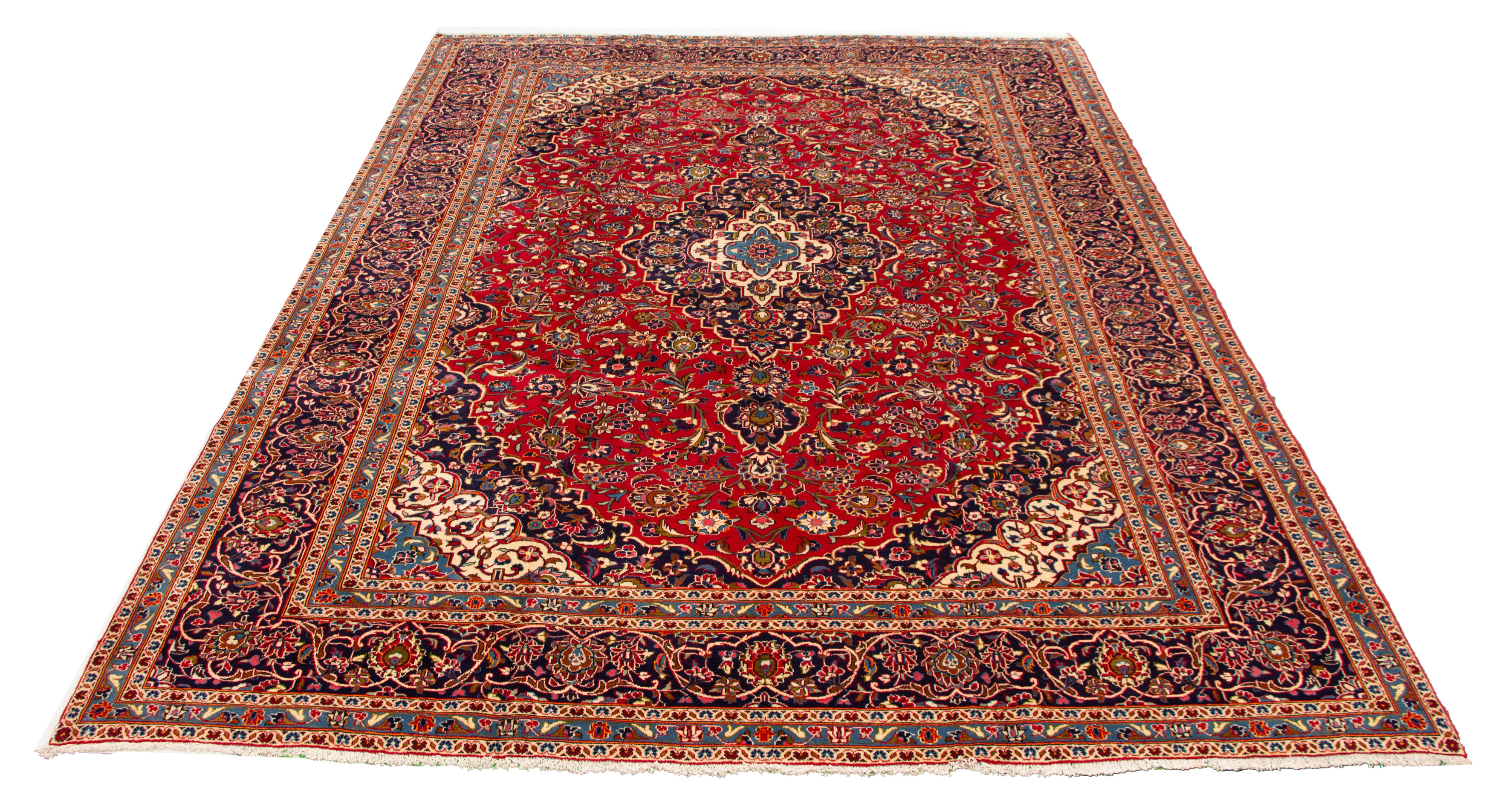 Tapis kashan 9'9" x 13'1" en laine