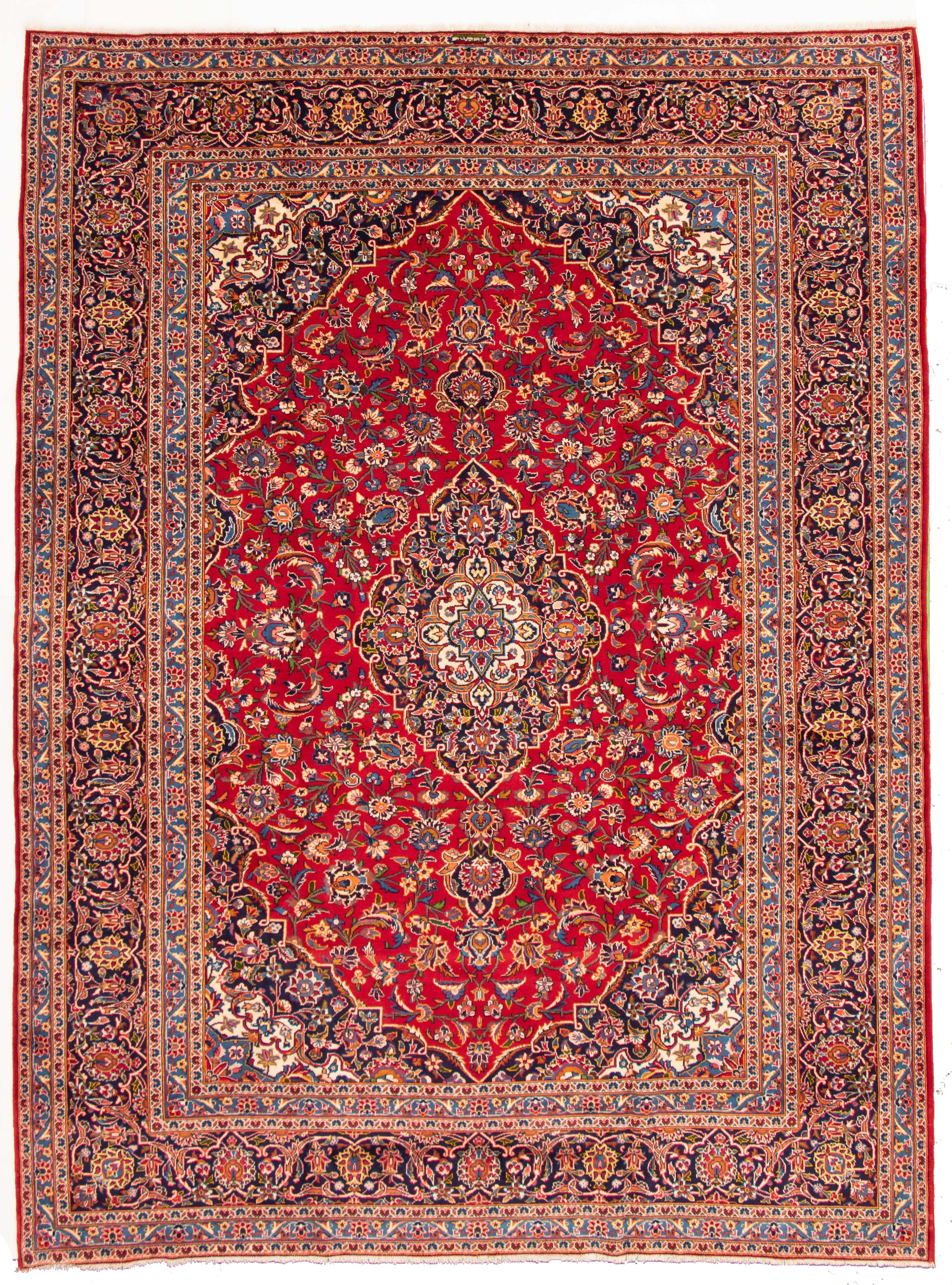 Tapis kashan 9'7" x 12'8" en laine