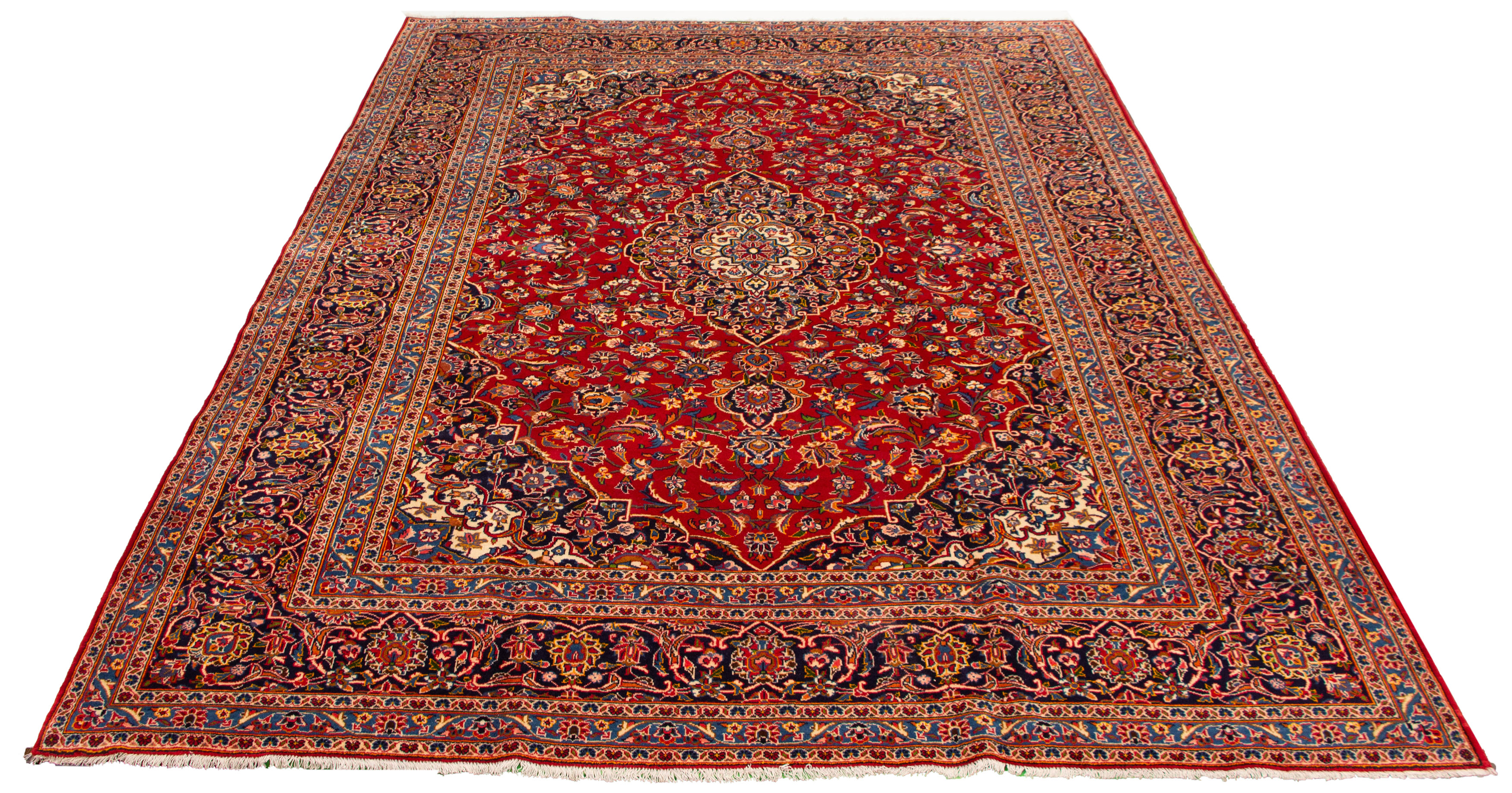 Tapis kashan 9'7" x 12'8" en laine