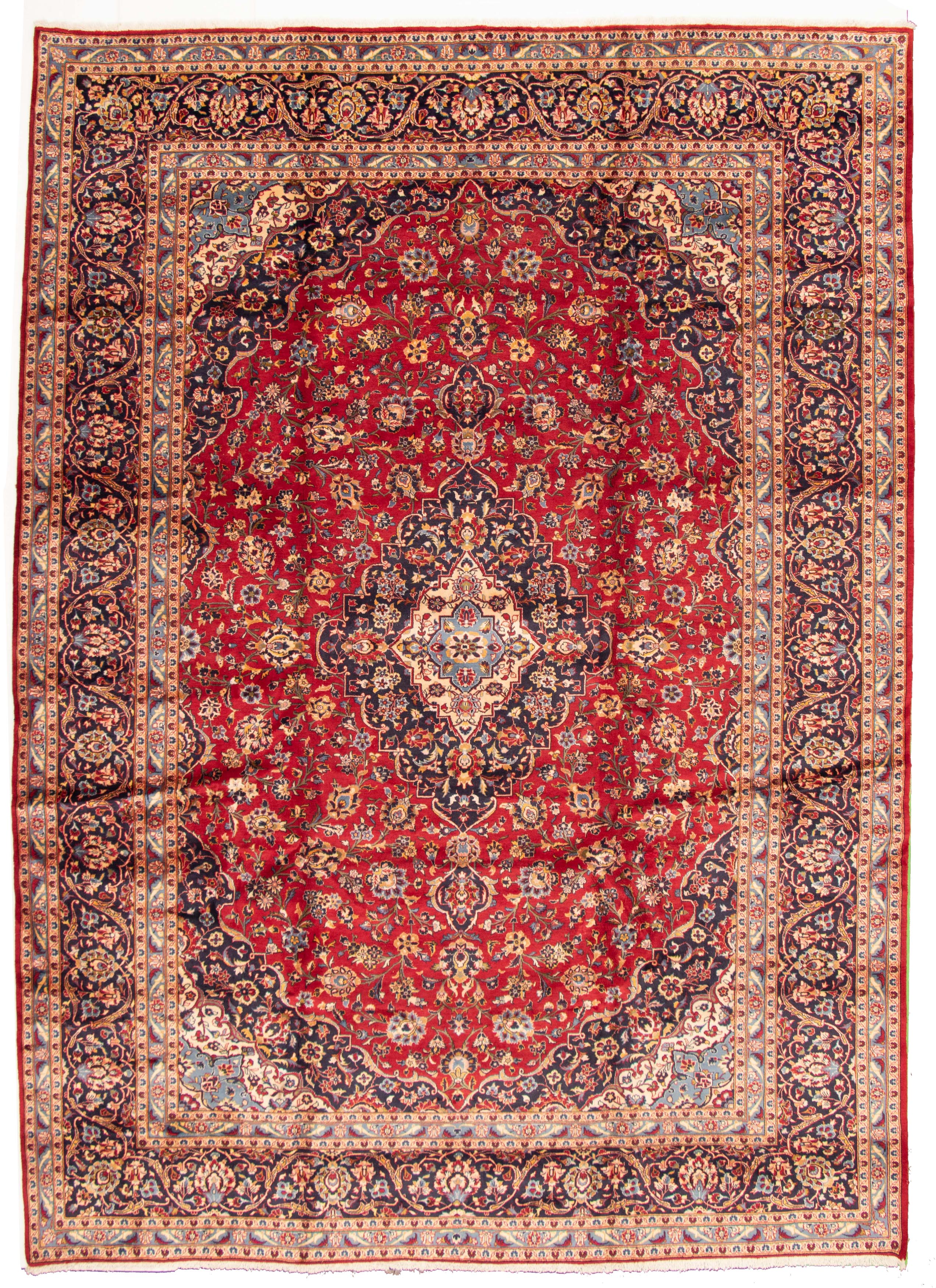 Tapis kashan 10'2" x 13'5" en laine