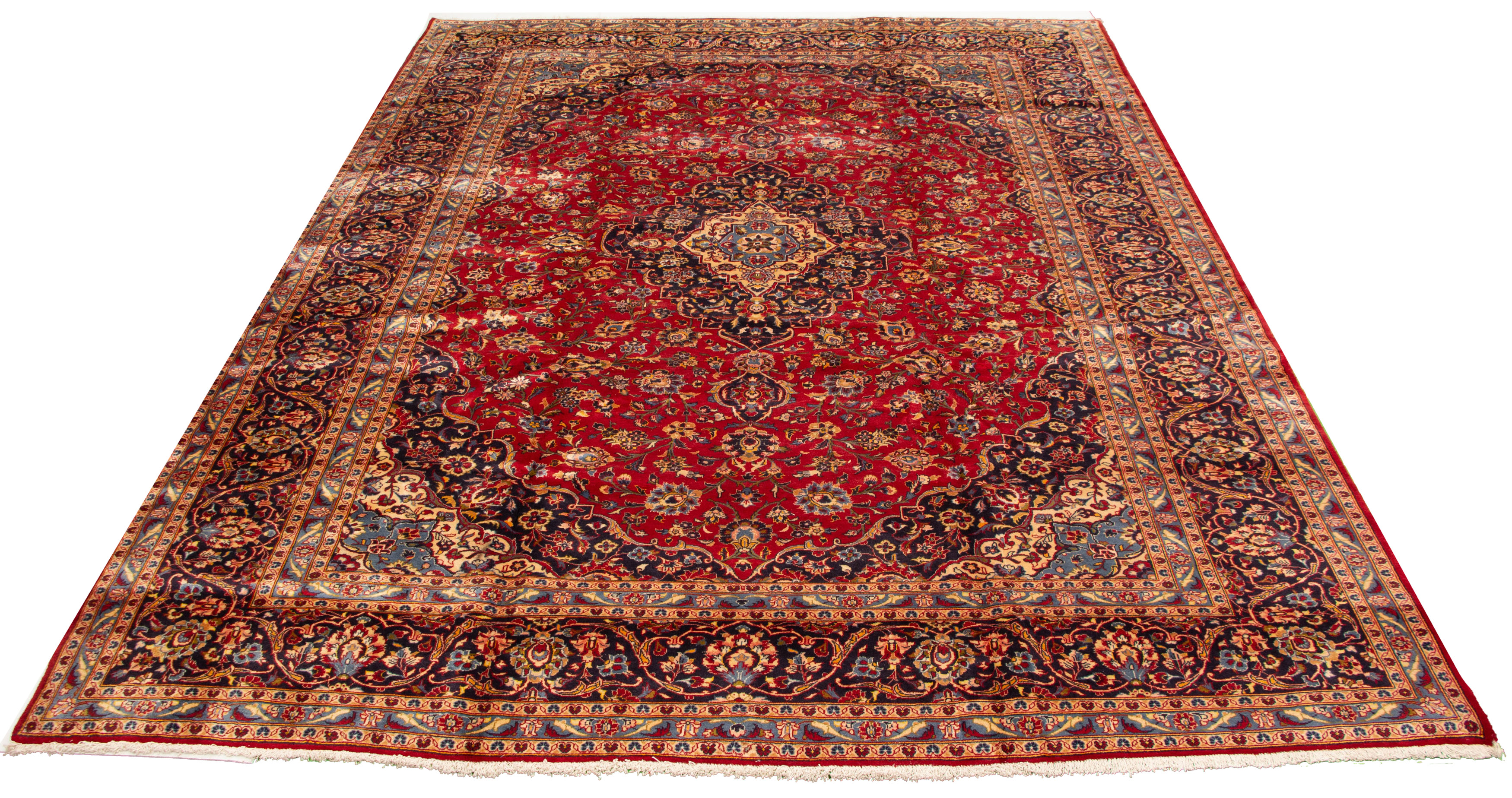 Tapis kashan 10'2" x 13'5" en laine