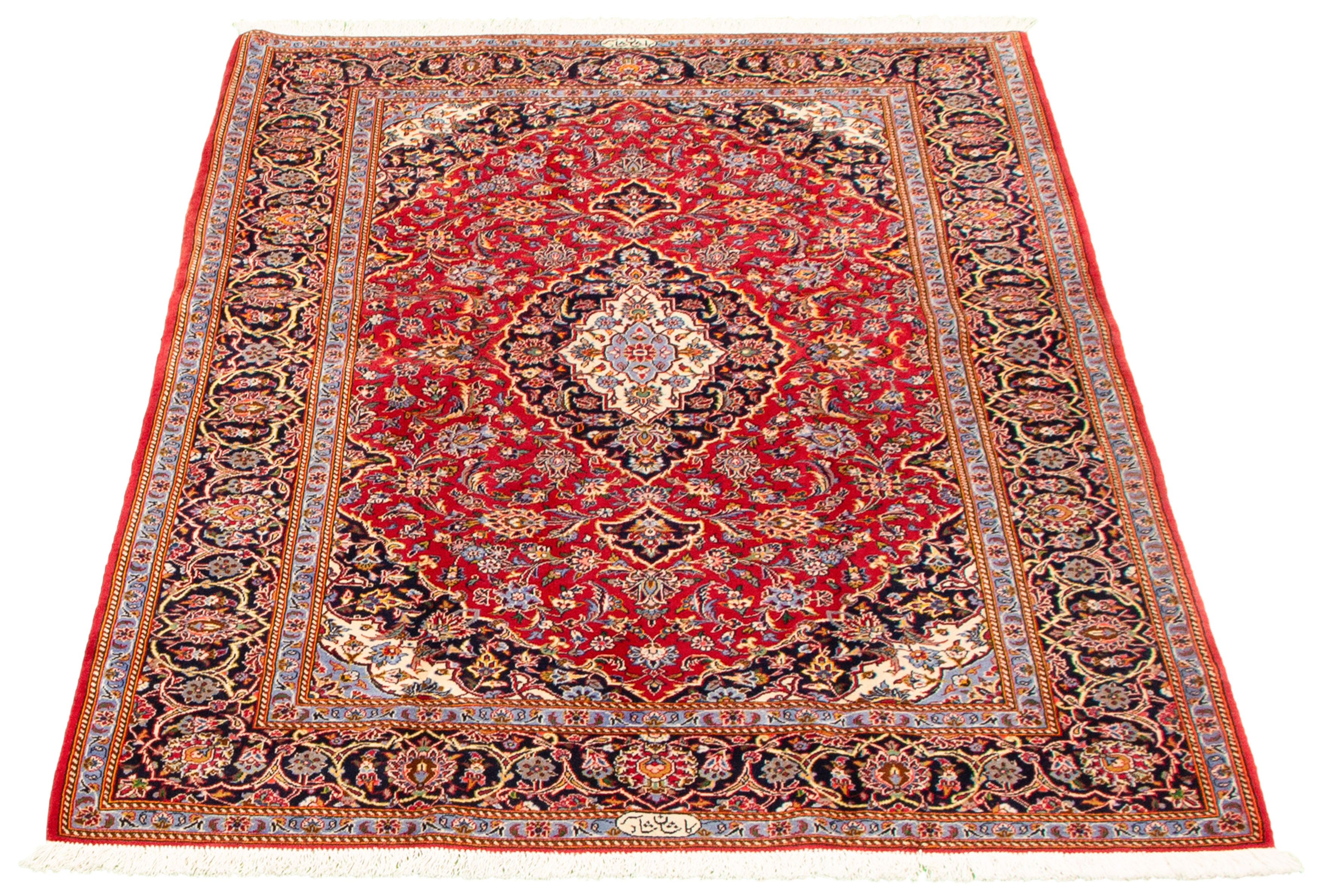 Tapis kashan 4'7" x 7'1" en laine