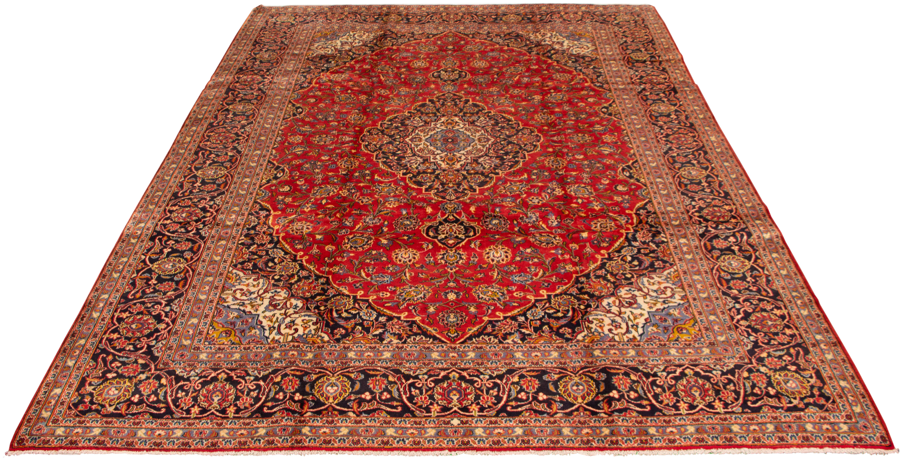 Tapis kashan 9'9" x 13'2" en laine