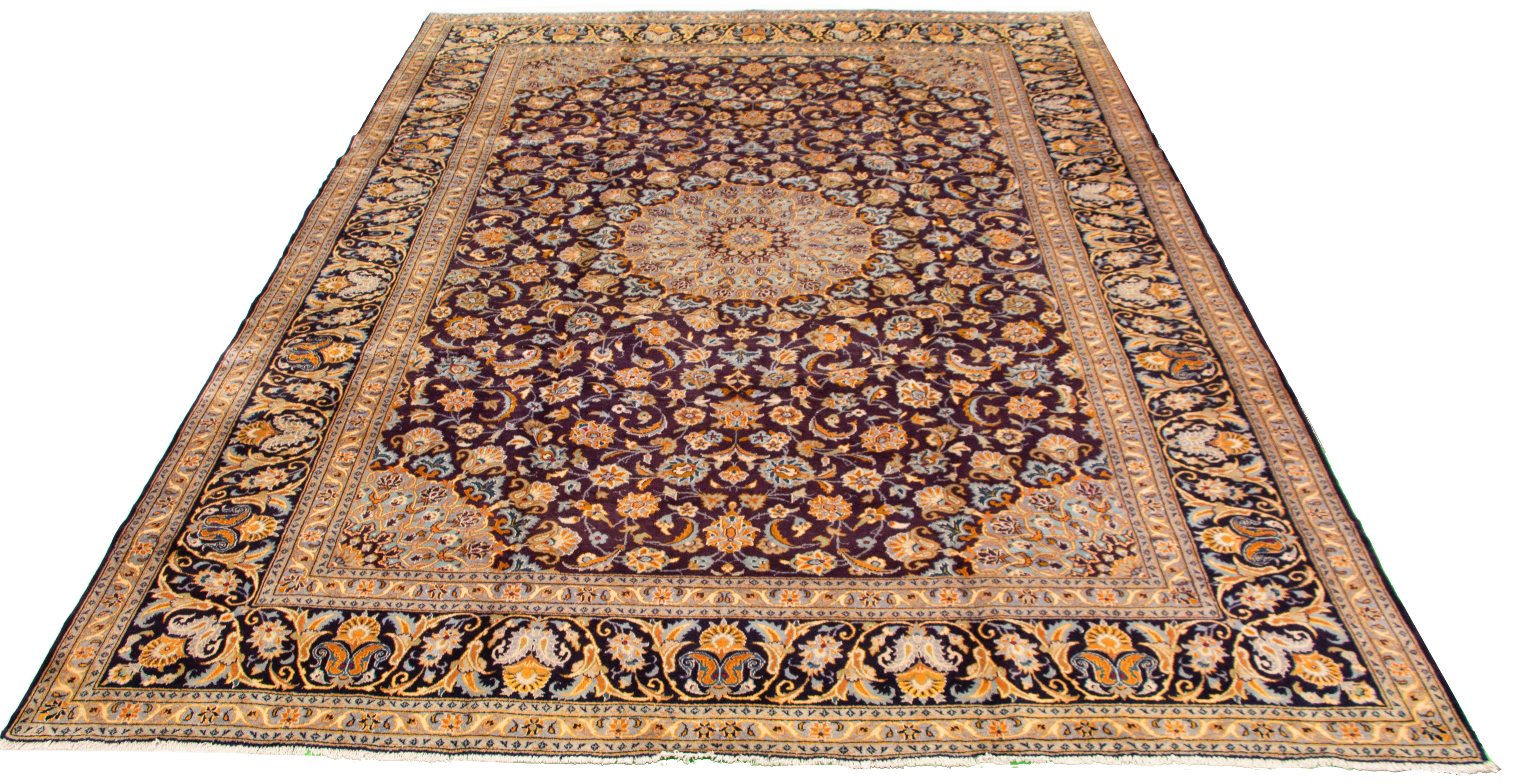 Tapis kashan 9'10" x 13'5" en laine