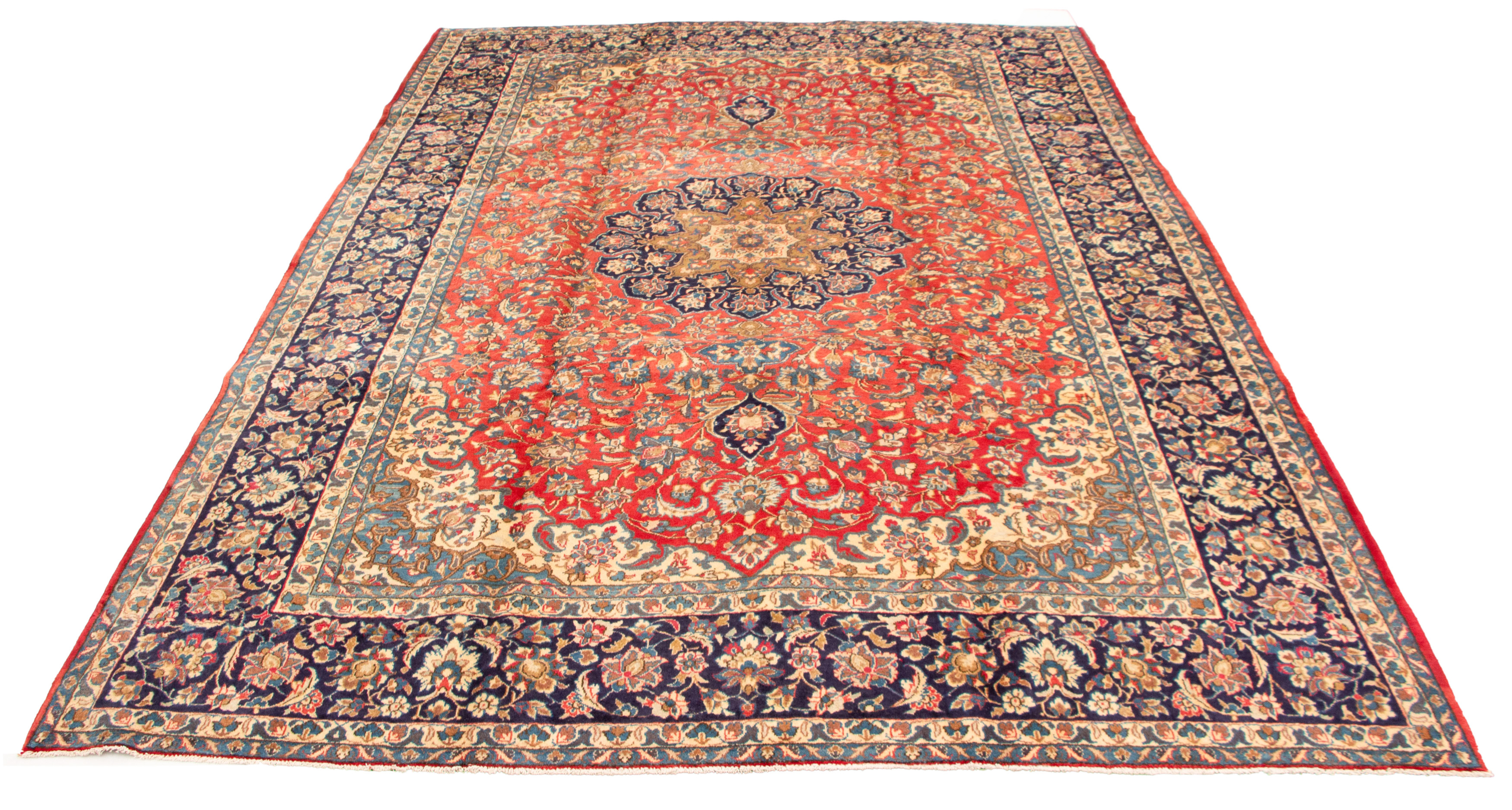 Persian Isfahan 9'8" x 13'10" Hand-knotted Wool Rug 