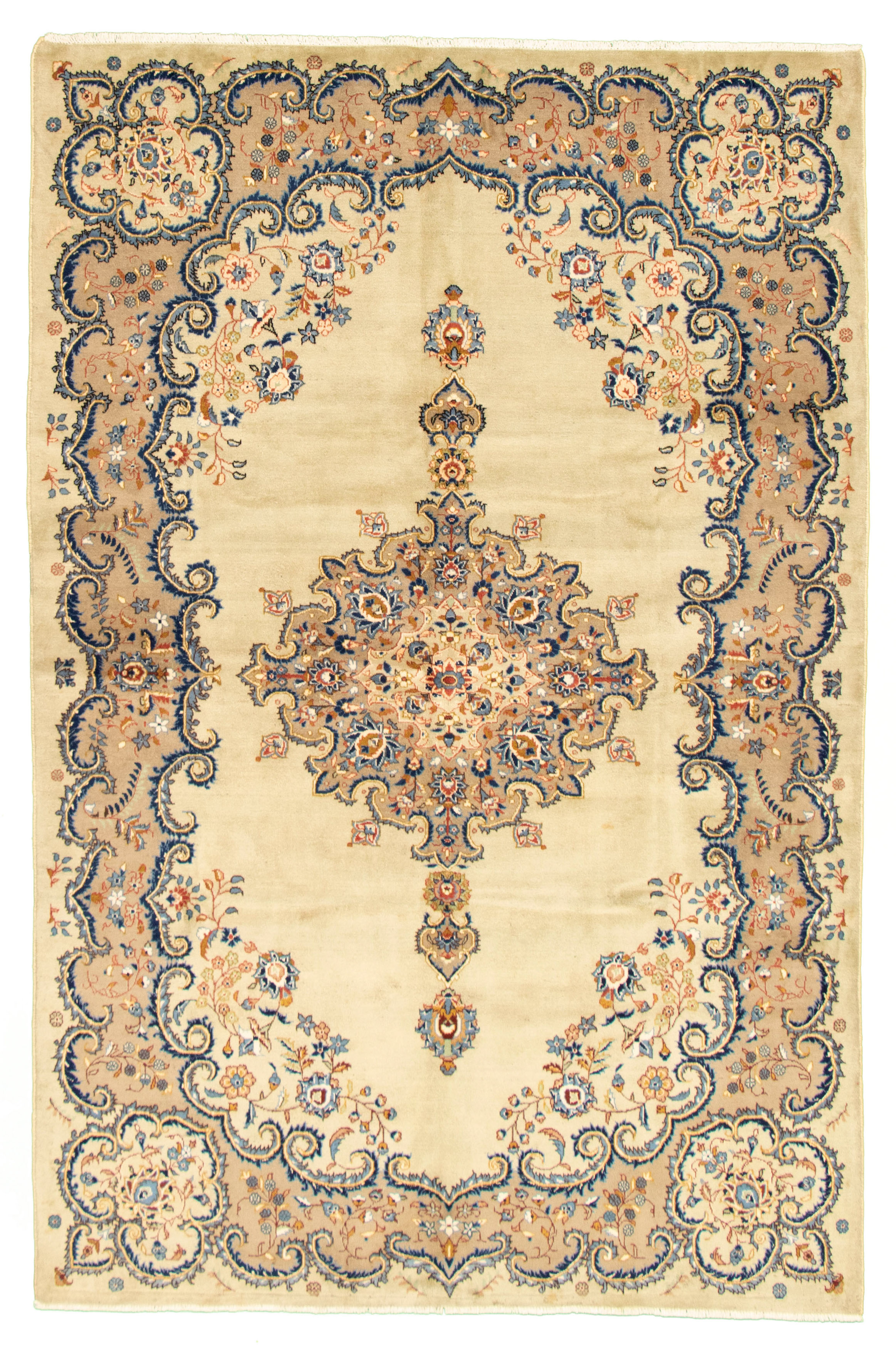Tapis kashan 6'8" x 10'2" en laine
