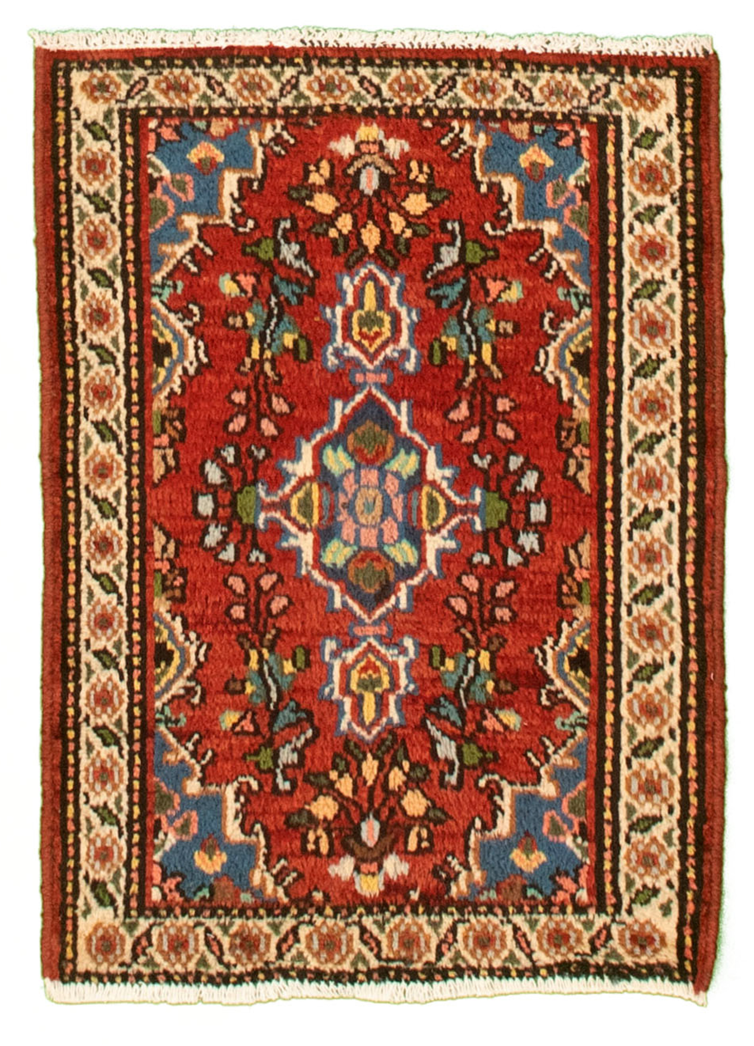 Persian Hamadan 1'10" x 2'9" Hand-knotted Wool Rug 