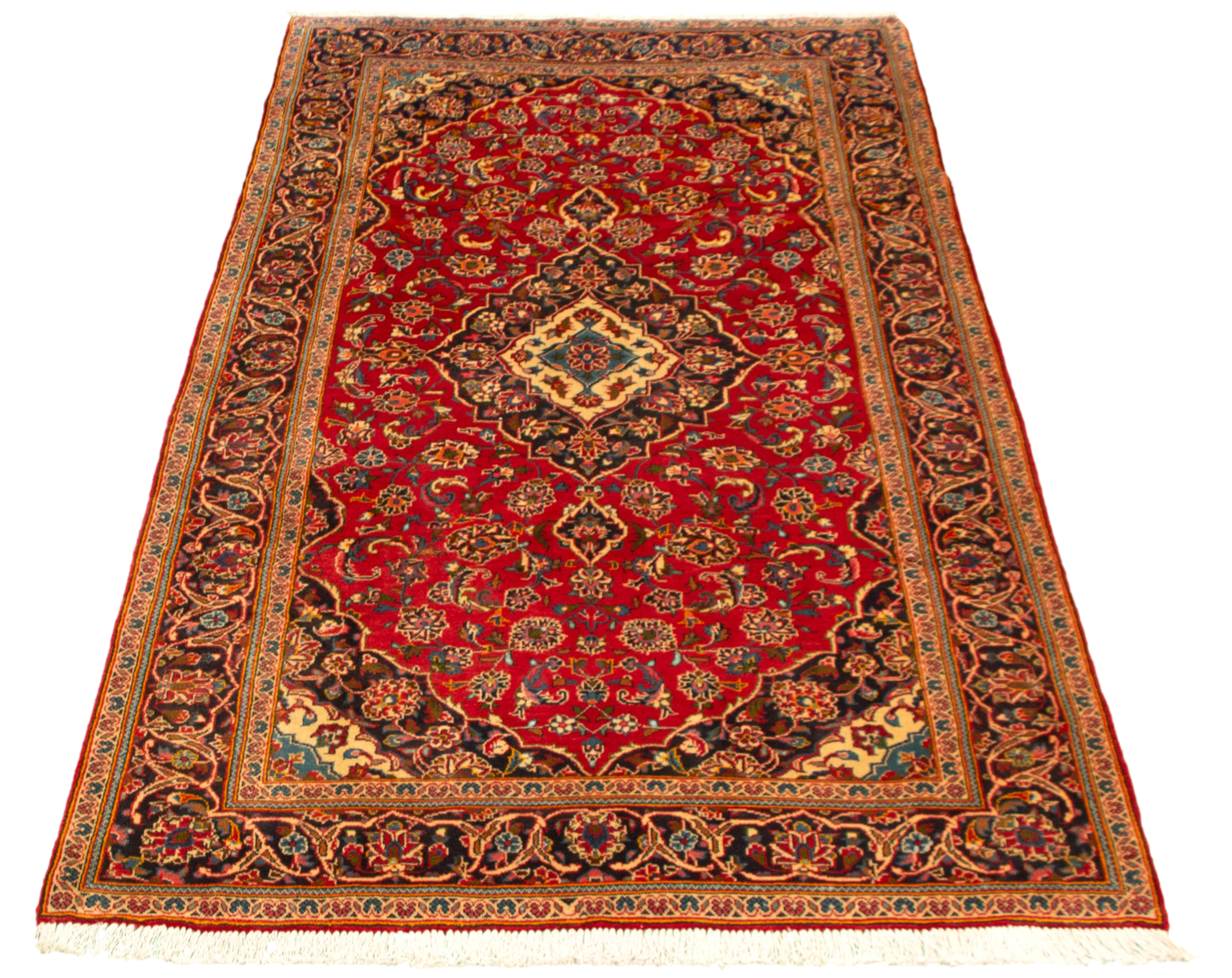 Tapis kashan 4'11" x 9'2" en laine