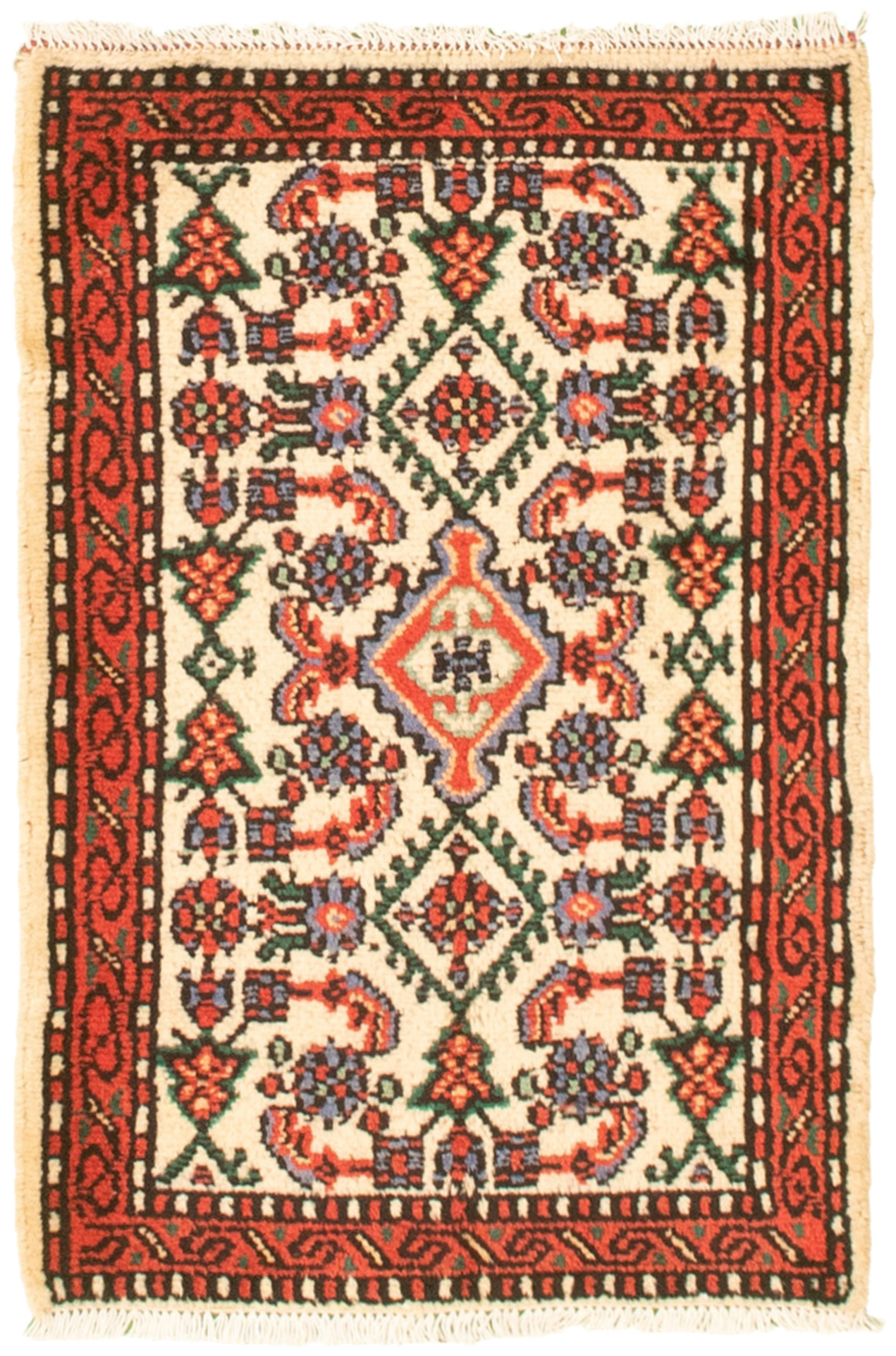 Persian Hamadan 1'10" x 2'9" Hand-knotted Wool Rug 