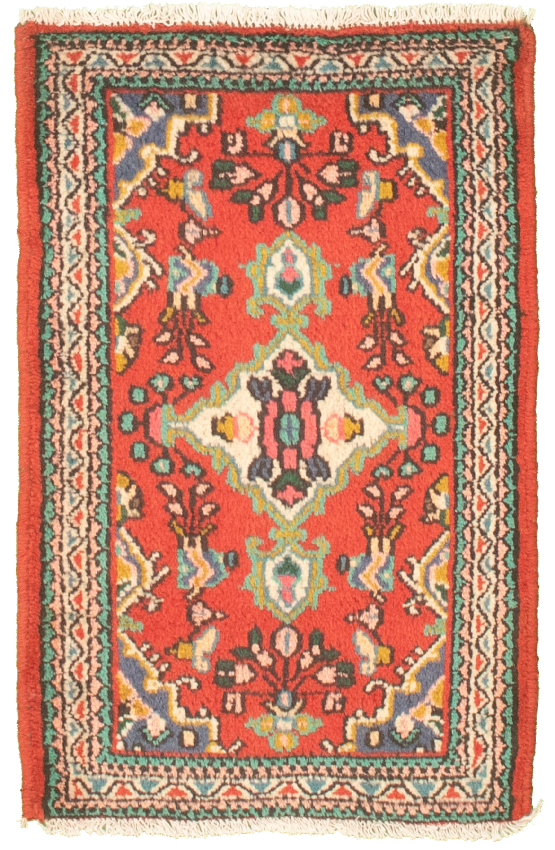 Tapis hamadan 1'9" x 2'9" en laine