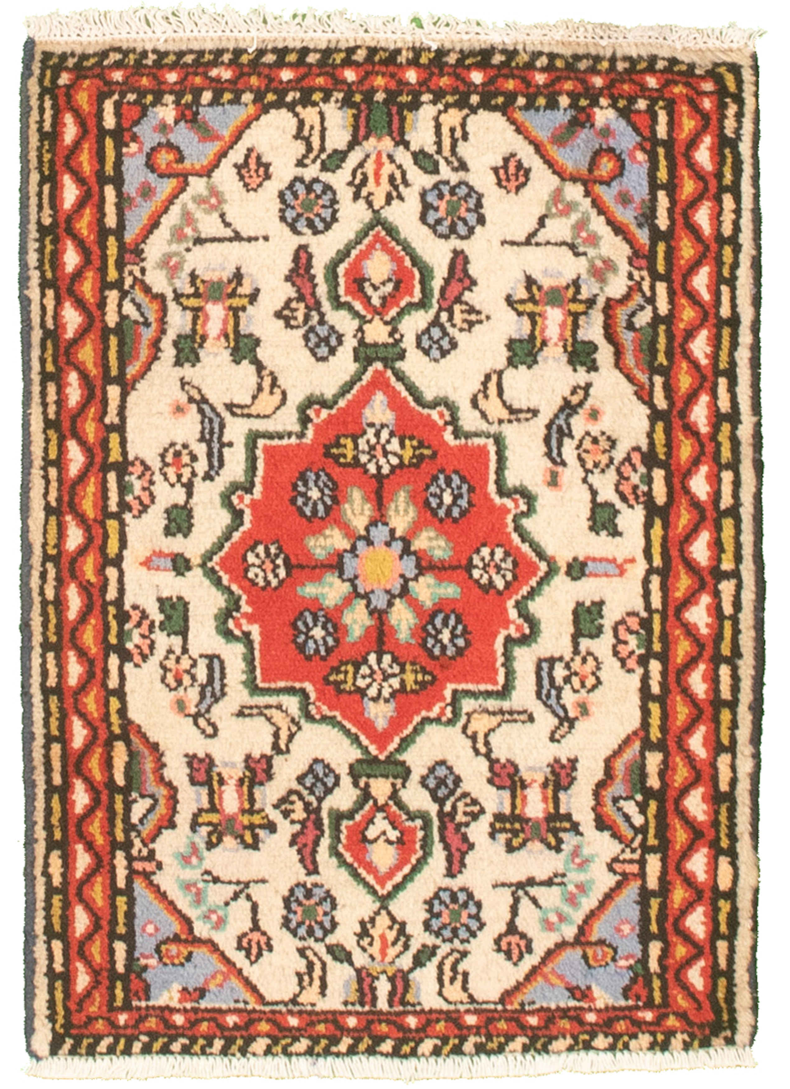 Persian Hamadan 1'10" x 2'7" Hand-knotted Wool Rug 