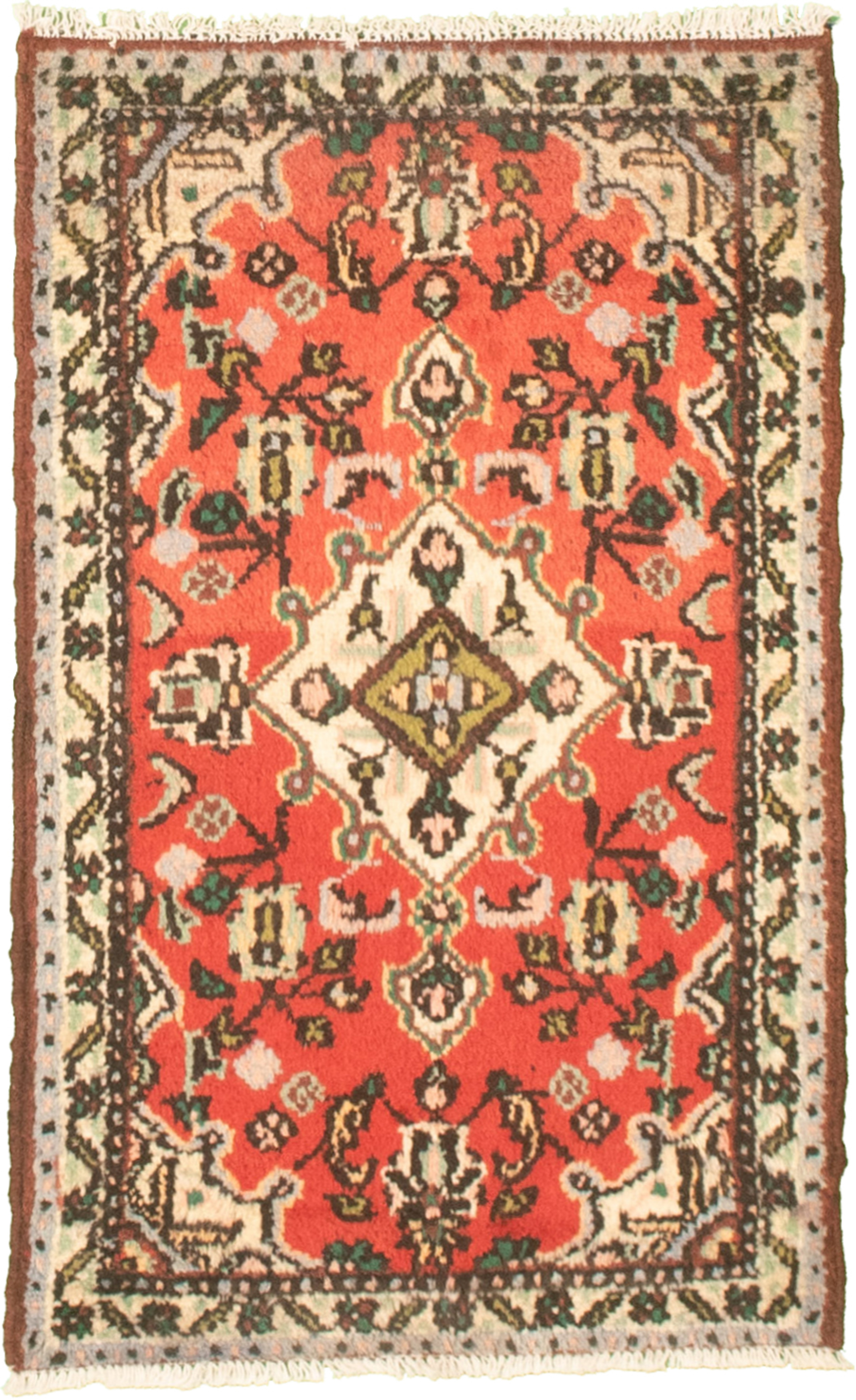 Persian Hamadan 1'10" x 2'9" Hand-knotted Wool Rug 