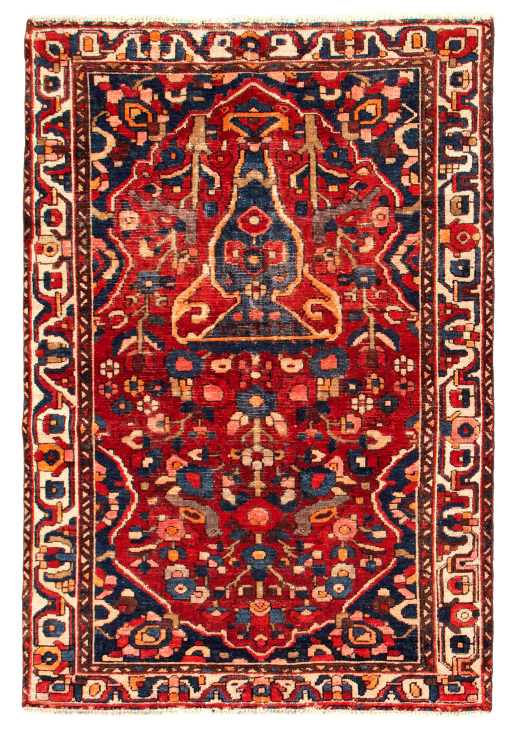 Persian Revival 4'5" x 6'6" Hand-knotted Wool Rug 