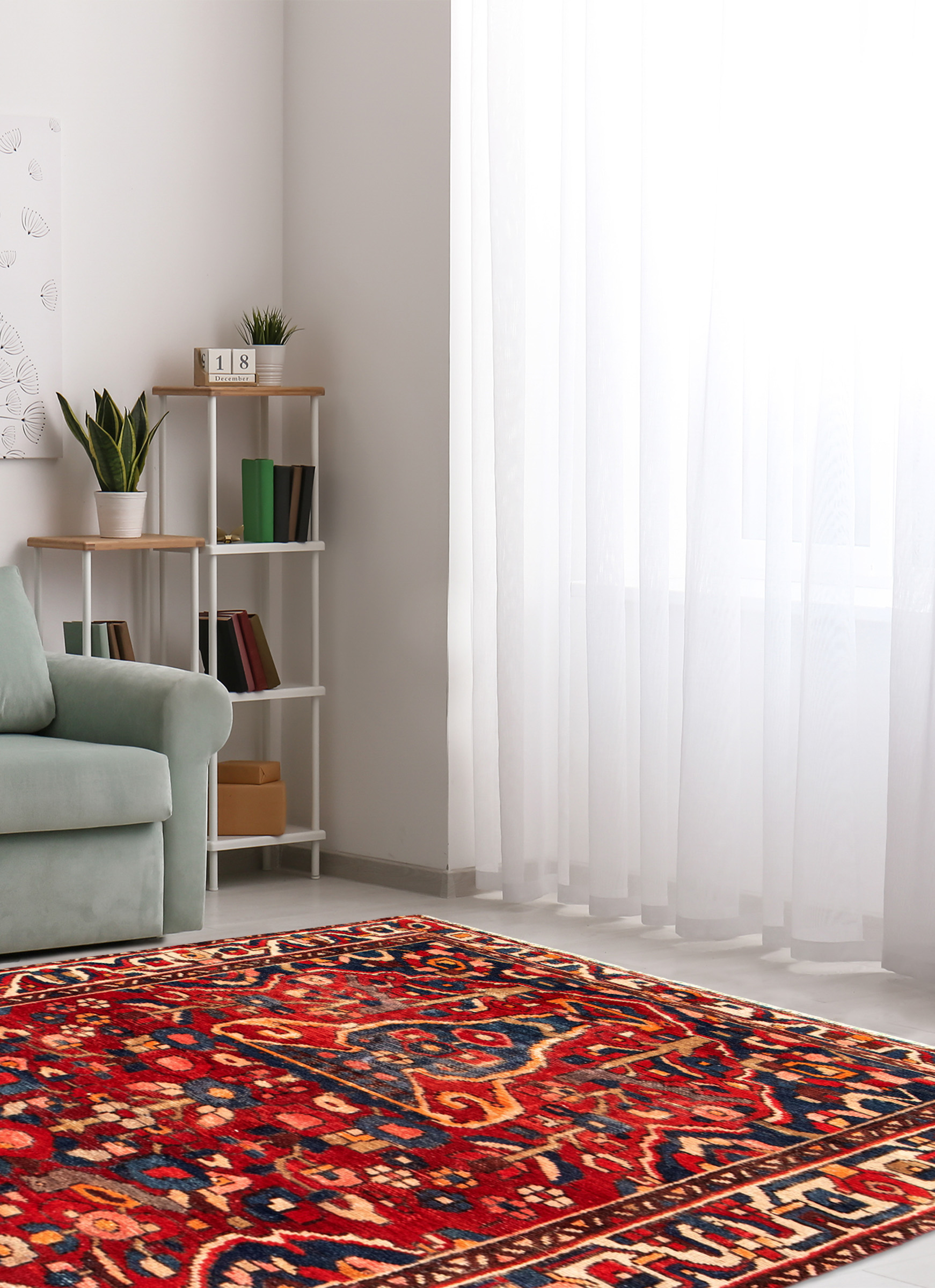 Persian Revival 4'5" x 6'6" Hand-knotted Wool Rug 