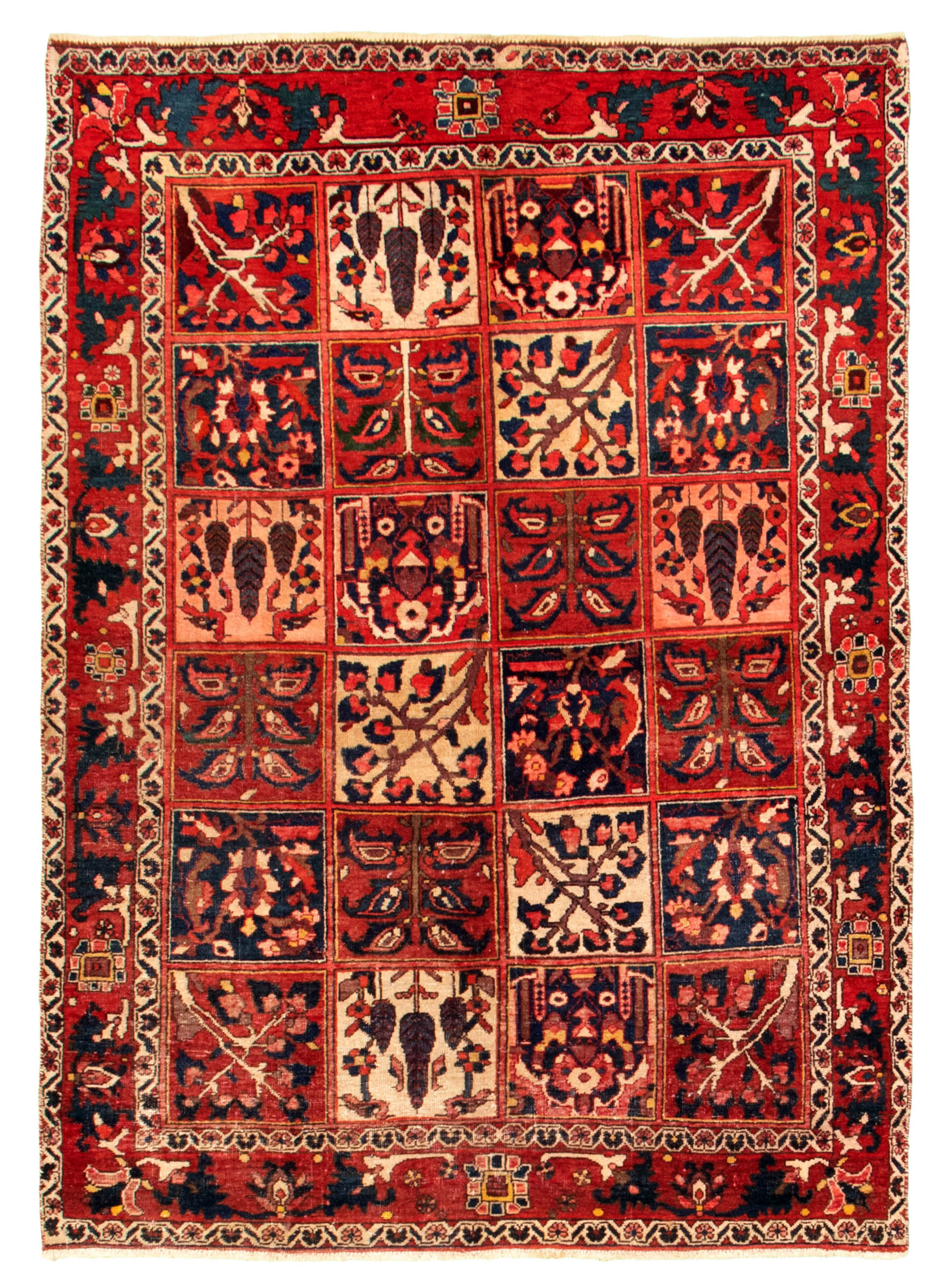Persian Revival 5'1" x 7'1" Hand-knotted Wool Rug 