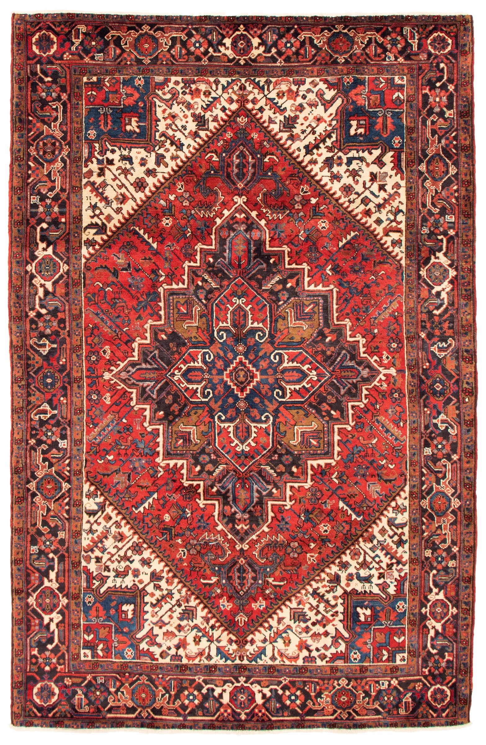 Tapis heriz persan 6'3" x 10'1" en laine