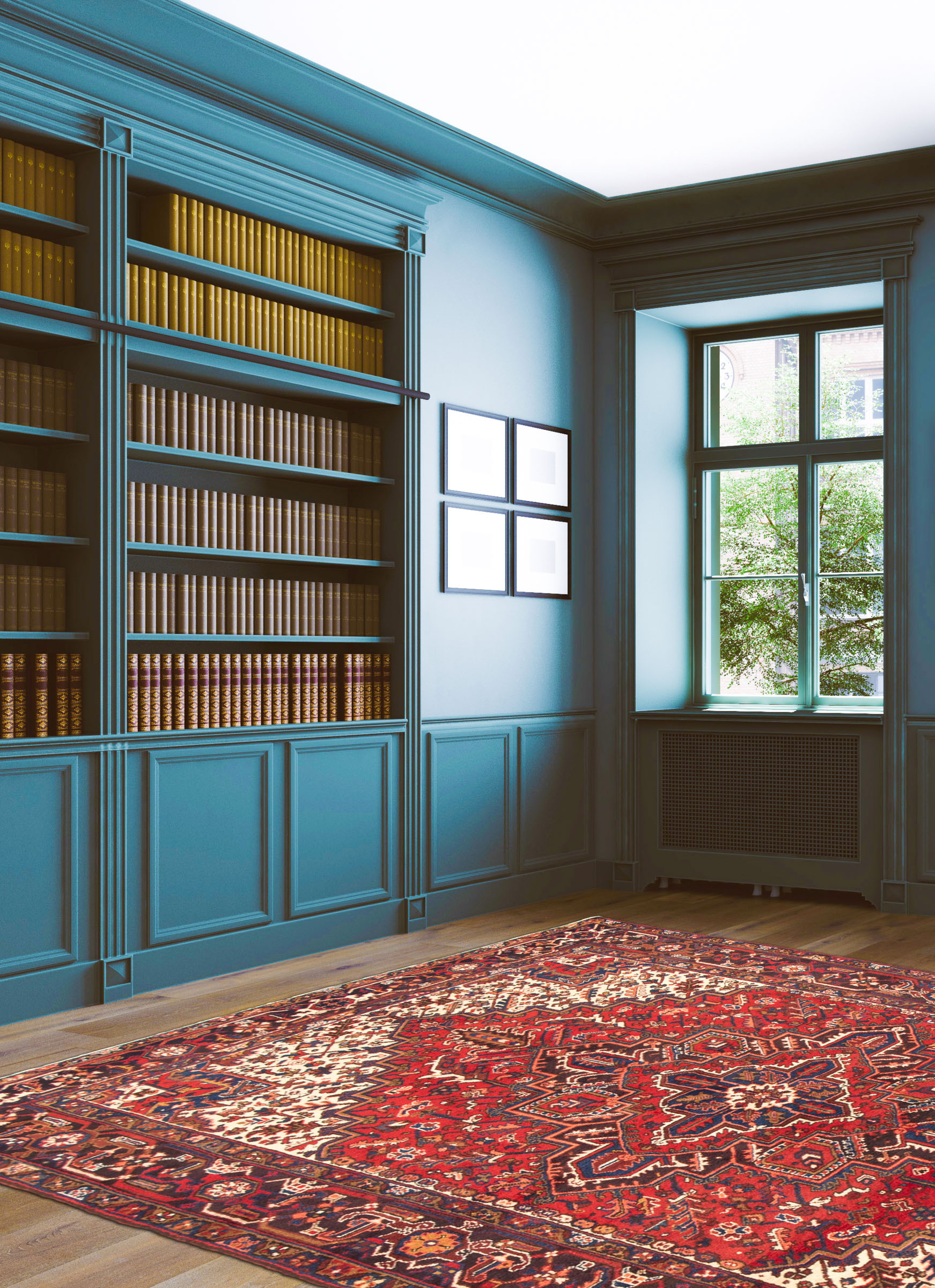 Tapis heriz persan 6'9" x 10'6" en laine
