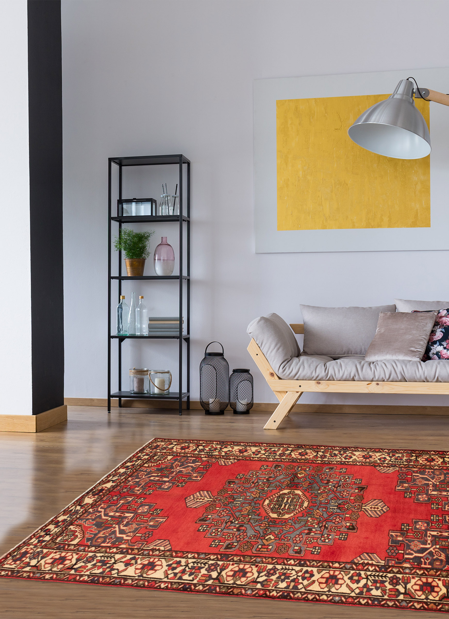 Tapis nahavand 4'2" x 6'11" en laine