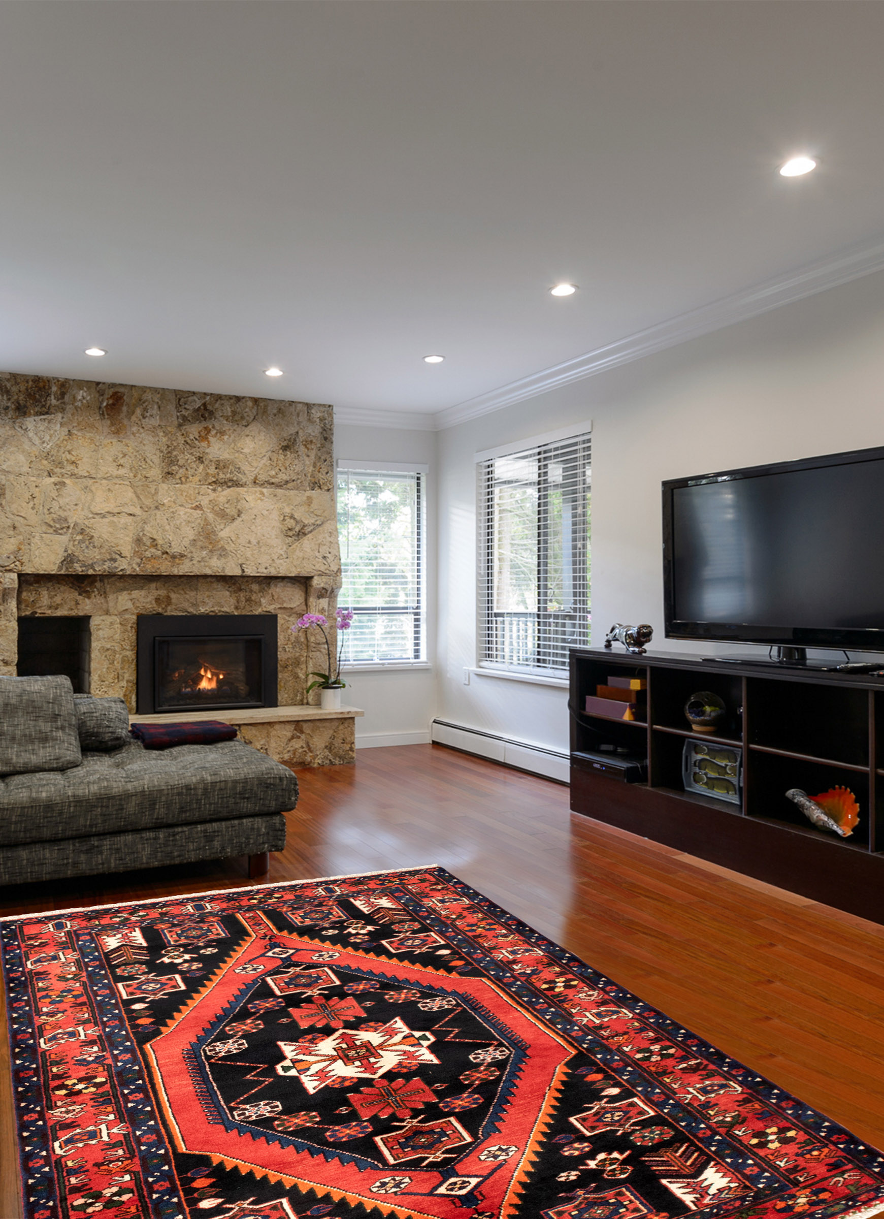 Persian Hamadan 4'7" x 7'3" Hand-knotted Wool Rug 