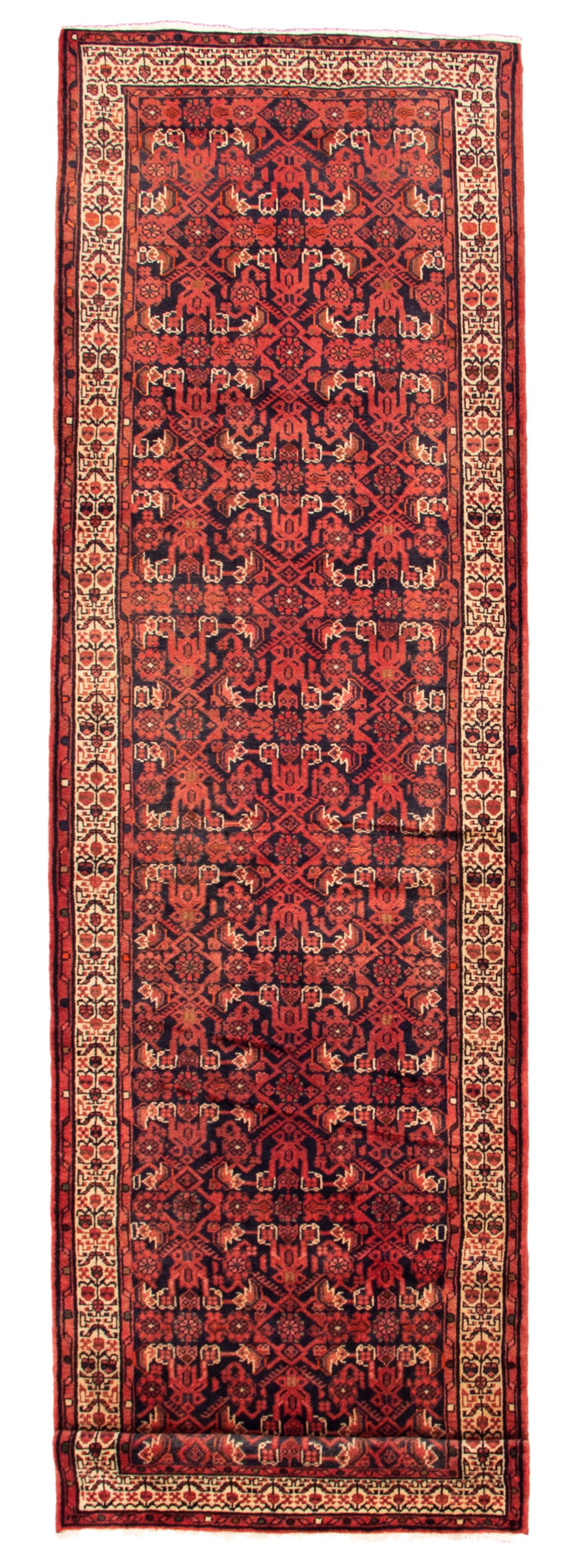 Persian Hamadan 3'8" x 13'4" Hand-knotted Wool Rug 