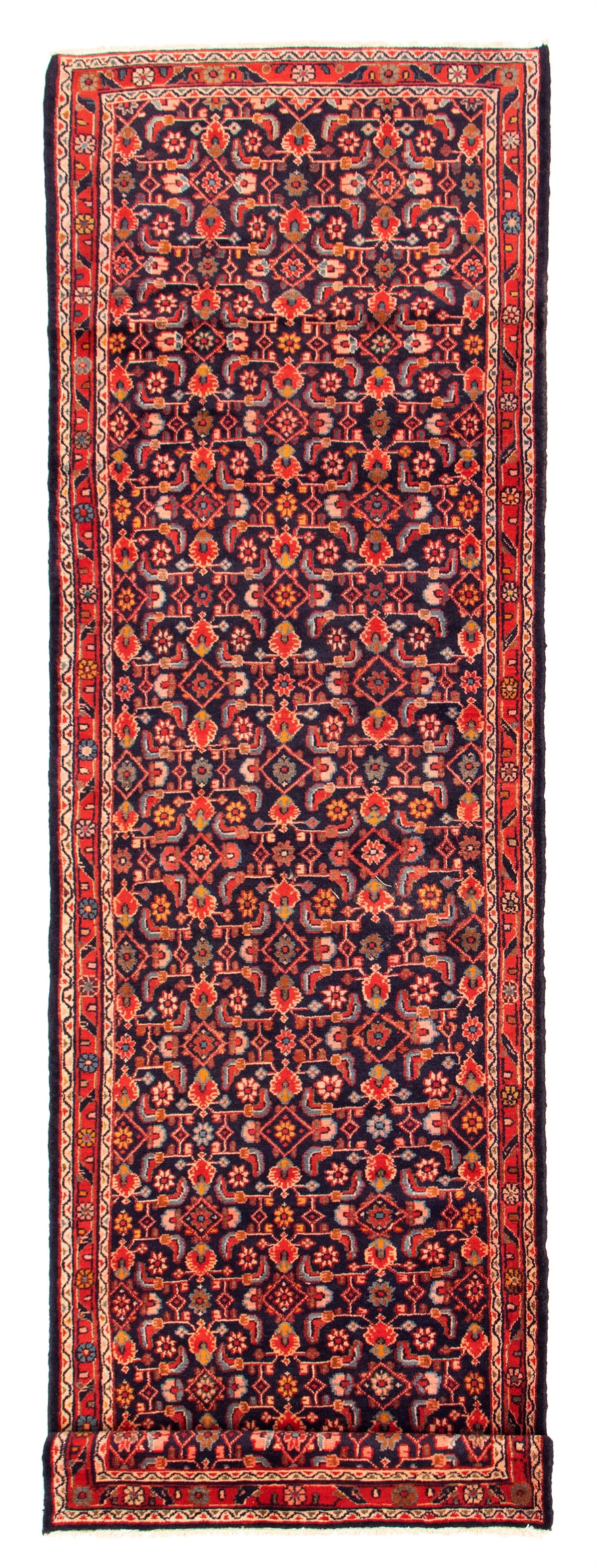 Persian Hamadan 3'7" x 12'7" Hand-knotted Wool Rug 
