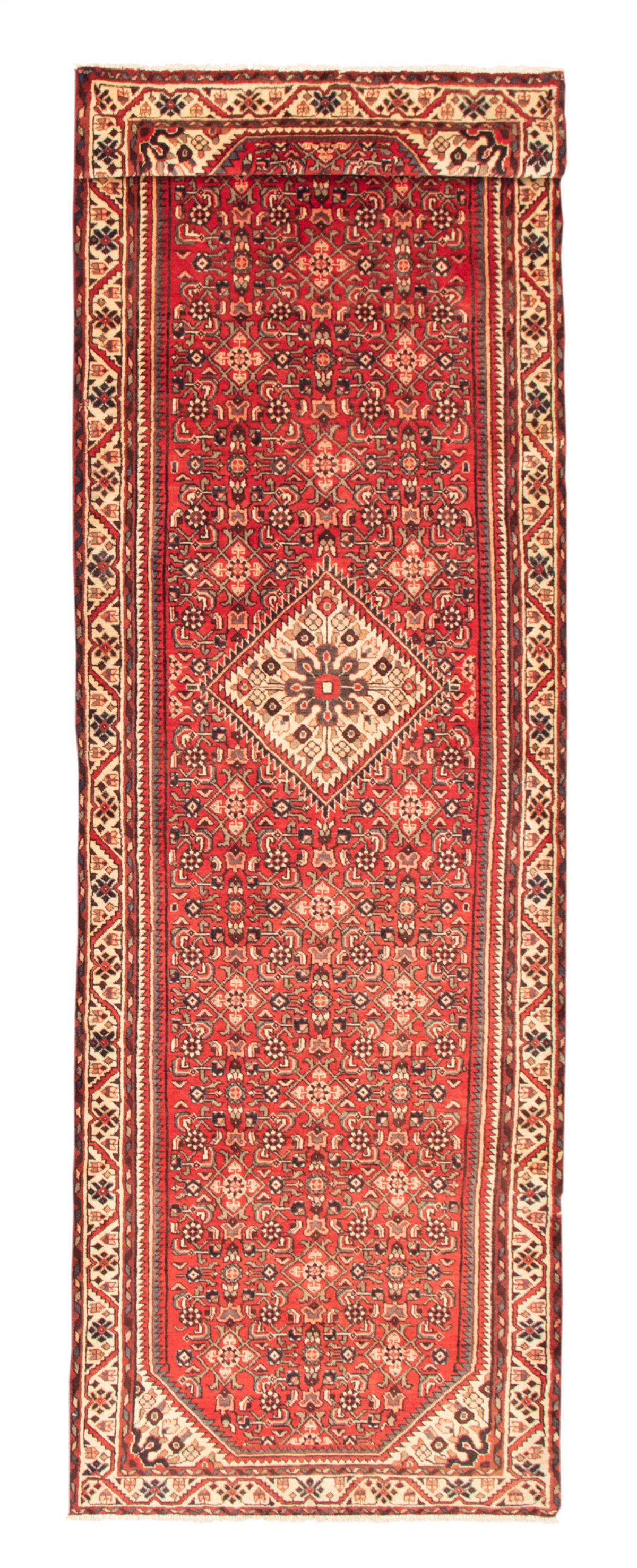 Persian Hosseinabad 3'8" x 13'3" Hand-knotted Wool Rug 