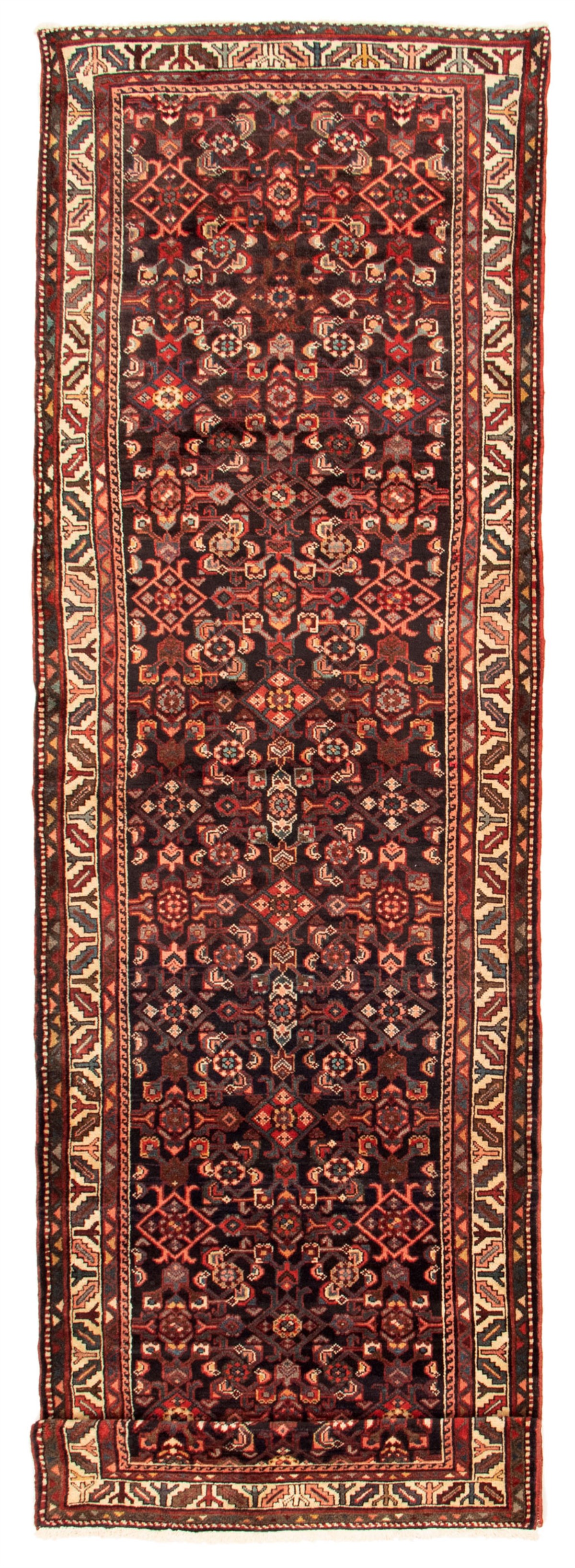 Persian Hosseinabad 3'9" x 13'0" Hand-knotted Wool Rug 