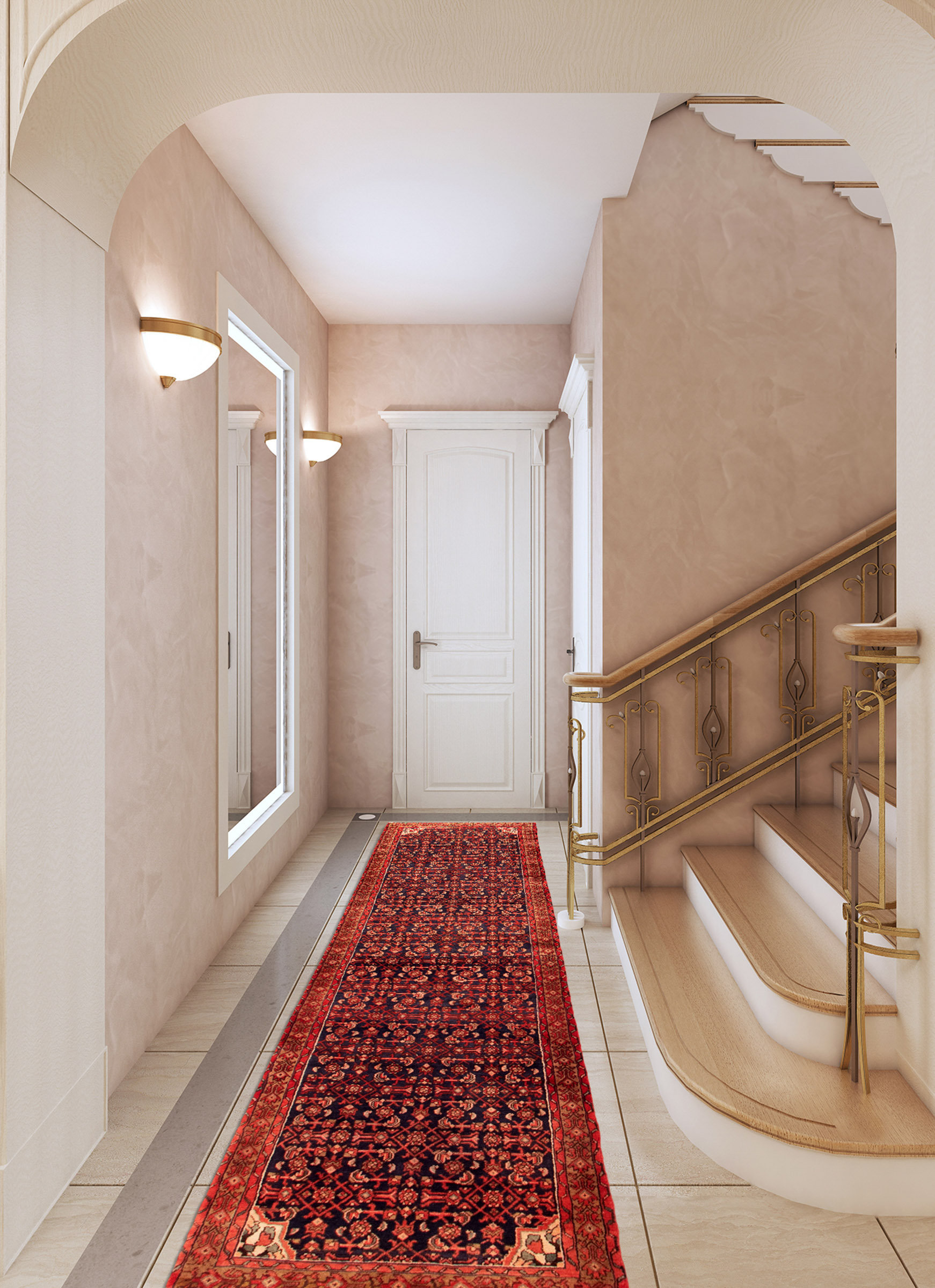 Persian Hamadan 3'7" x 12'6" Hand-knotted Wool Rug 
