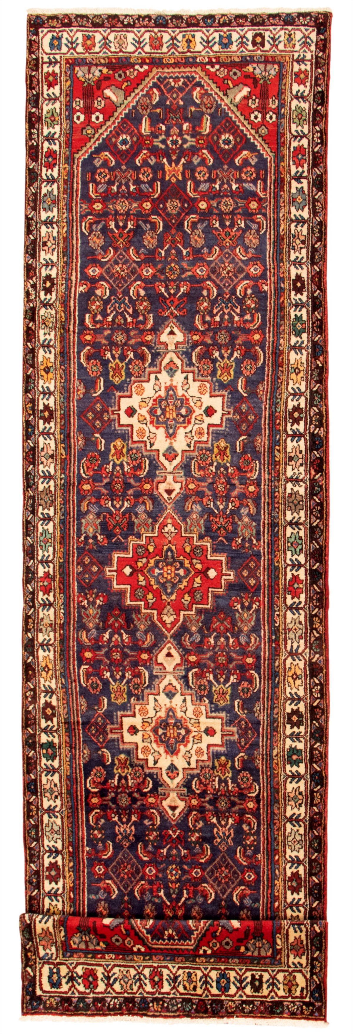 Persian Hamadan 3'5" x 14'1" Hand-knotted Wool Rug 