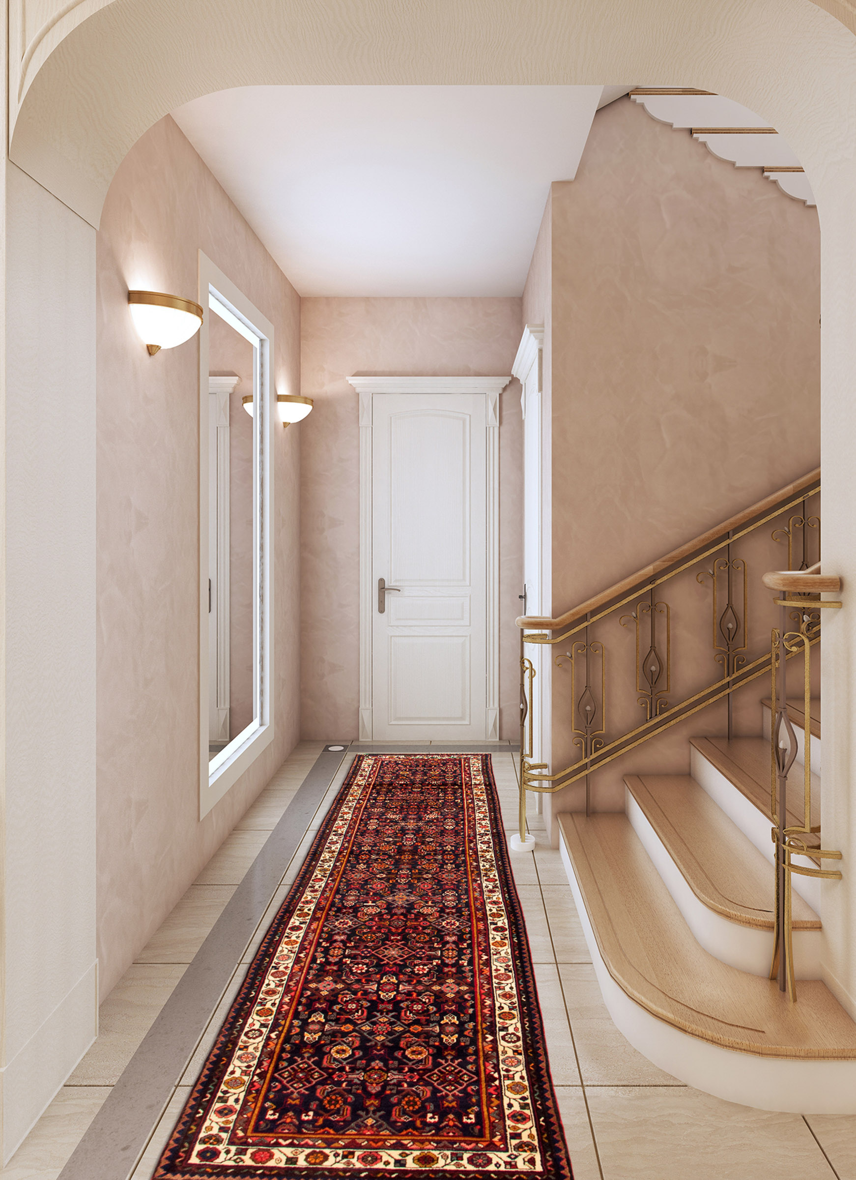 Persian Hosseinabad 3'6" x 12'8" Hand-knotted Wool Rug 