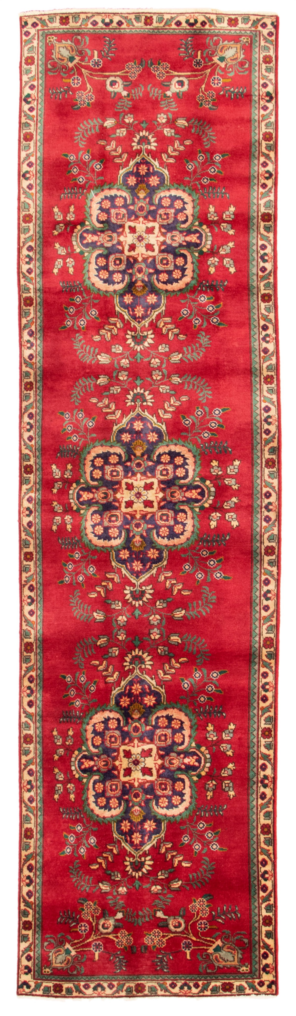 Persian Tabriz 3'3" x 12'10" Hand-knotted Wool Rug 