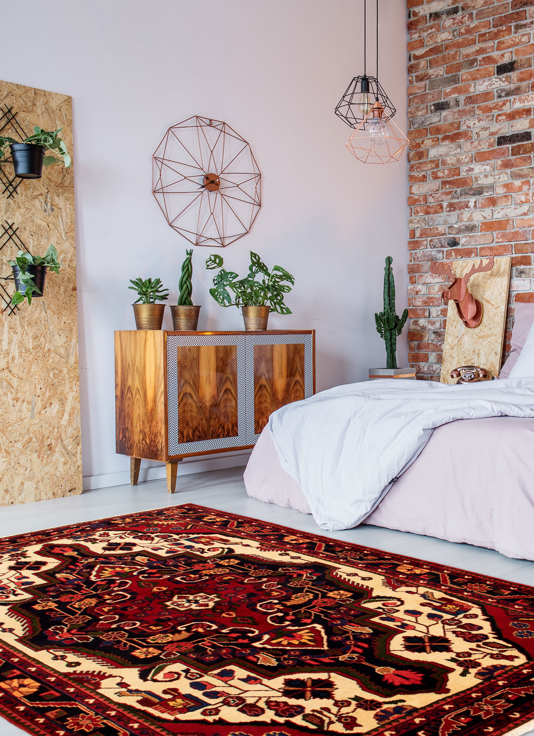 Tapis nahavand 5'4" x 7'8" en laine