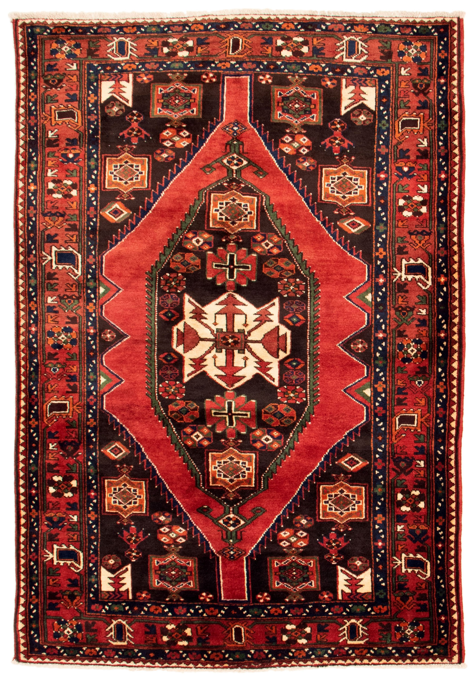 Persian Hamadan 4'10" x 6'11" Hand-knotted Wool Rug 