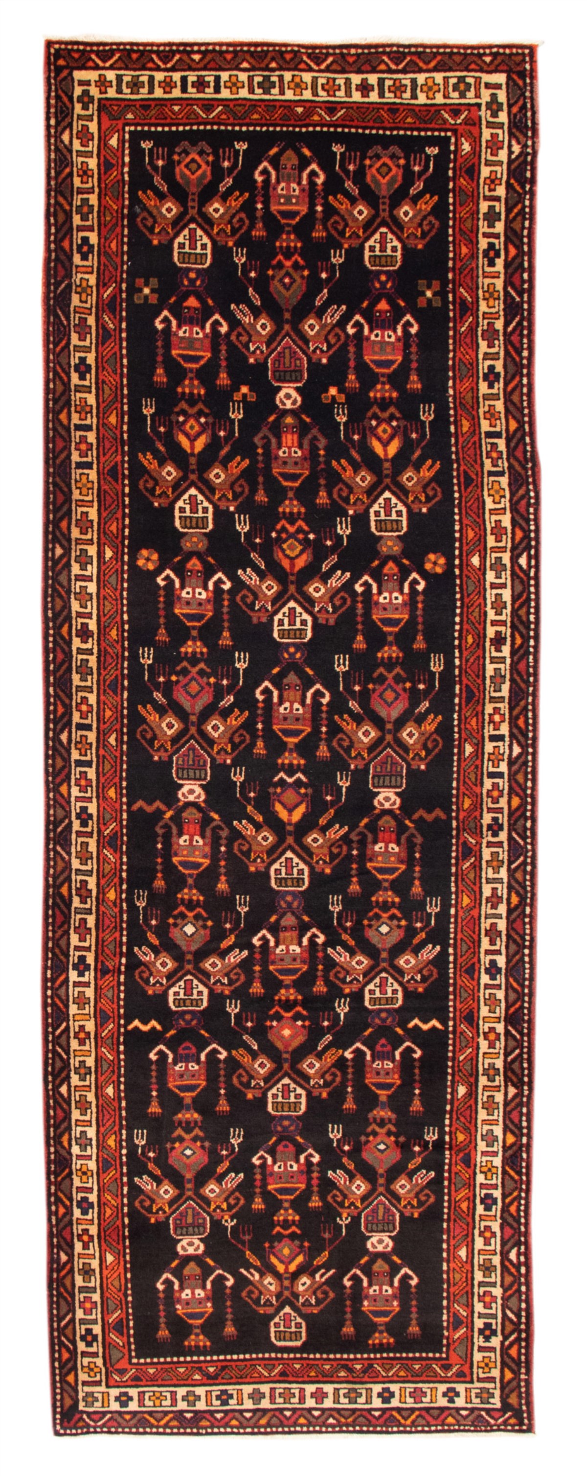 Persian Zanjan 3'8" x 12'9" Hand-knotted Wool Rug 